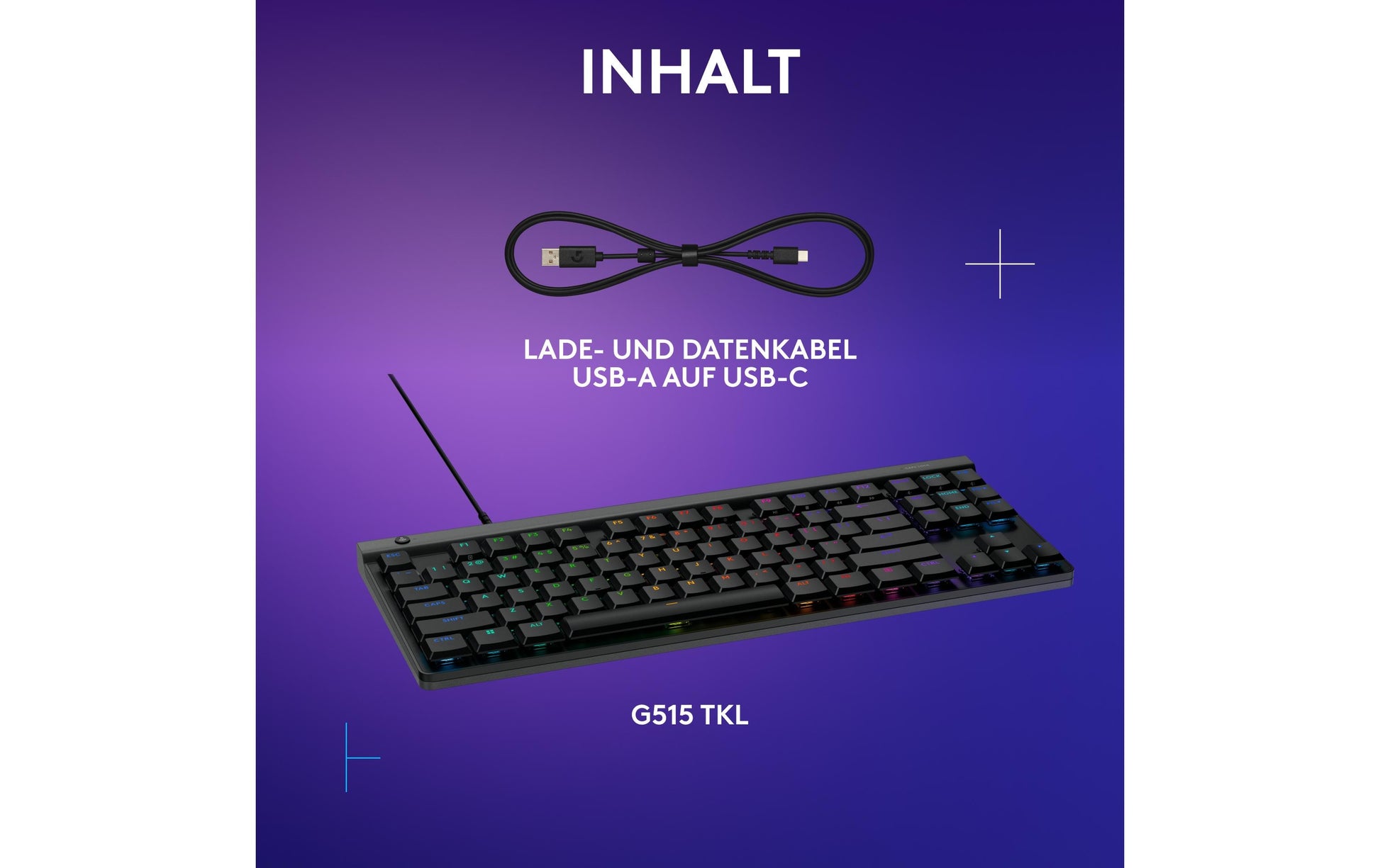 Logitech G G515 – Gaming-Tastatur TKL – mechanisch, RGB – kabelgebunden – USB-A – QWERTZ (CH) – schwarz
