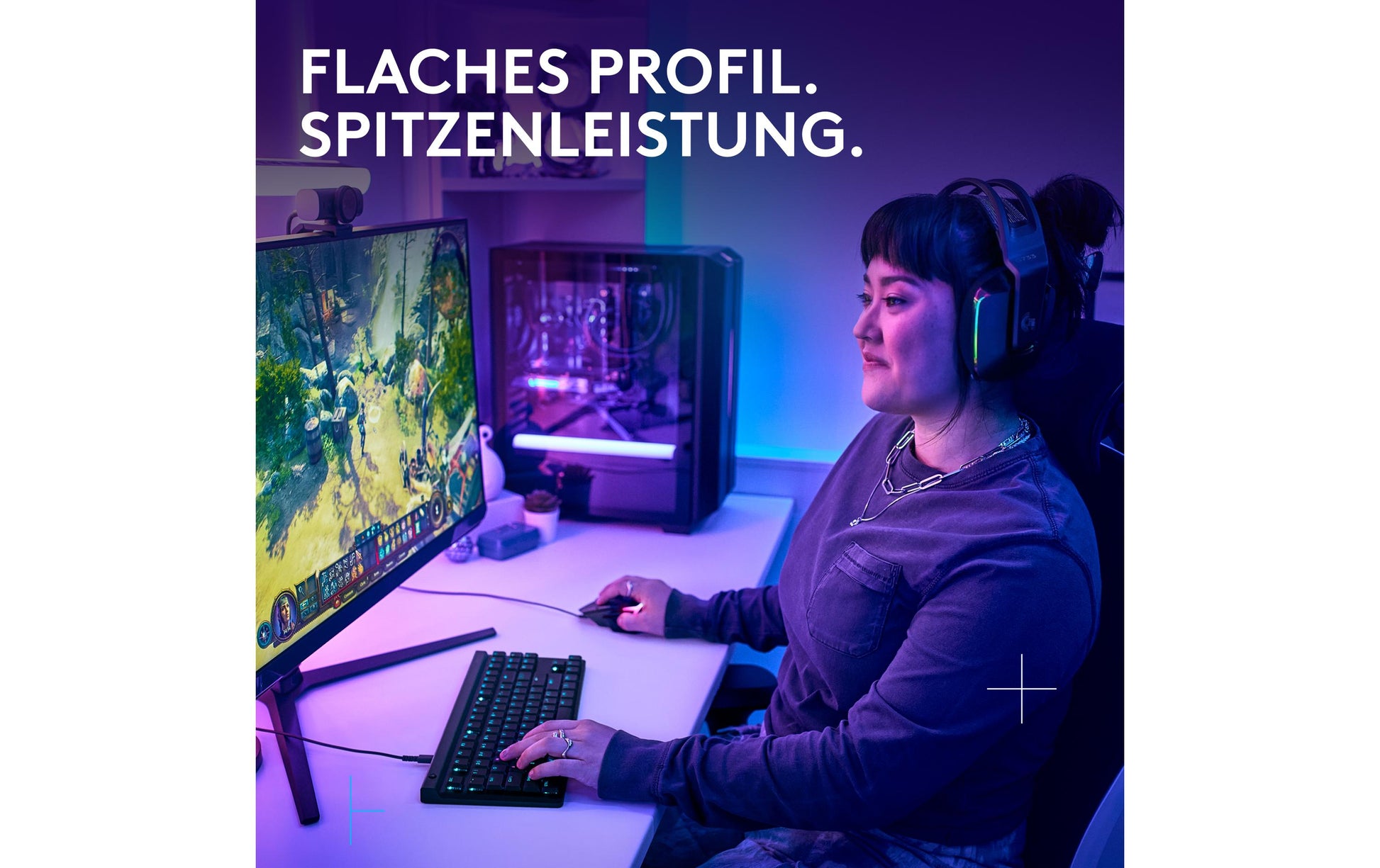 Logitech G G515 – Gaming-Tastatur TKL – mechanisch, RGB – kabelgebunden – USB-A – QWERTZ (CH) – schwarz