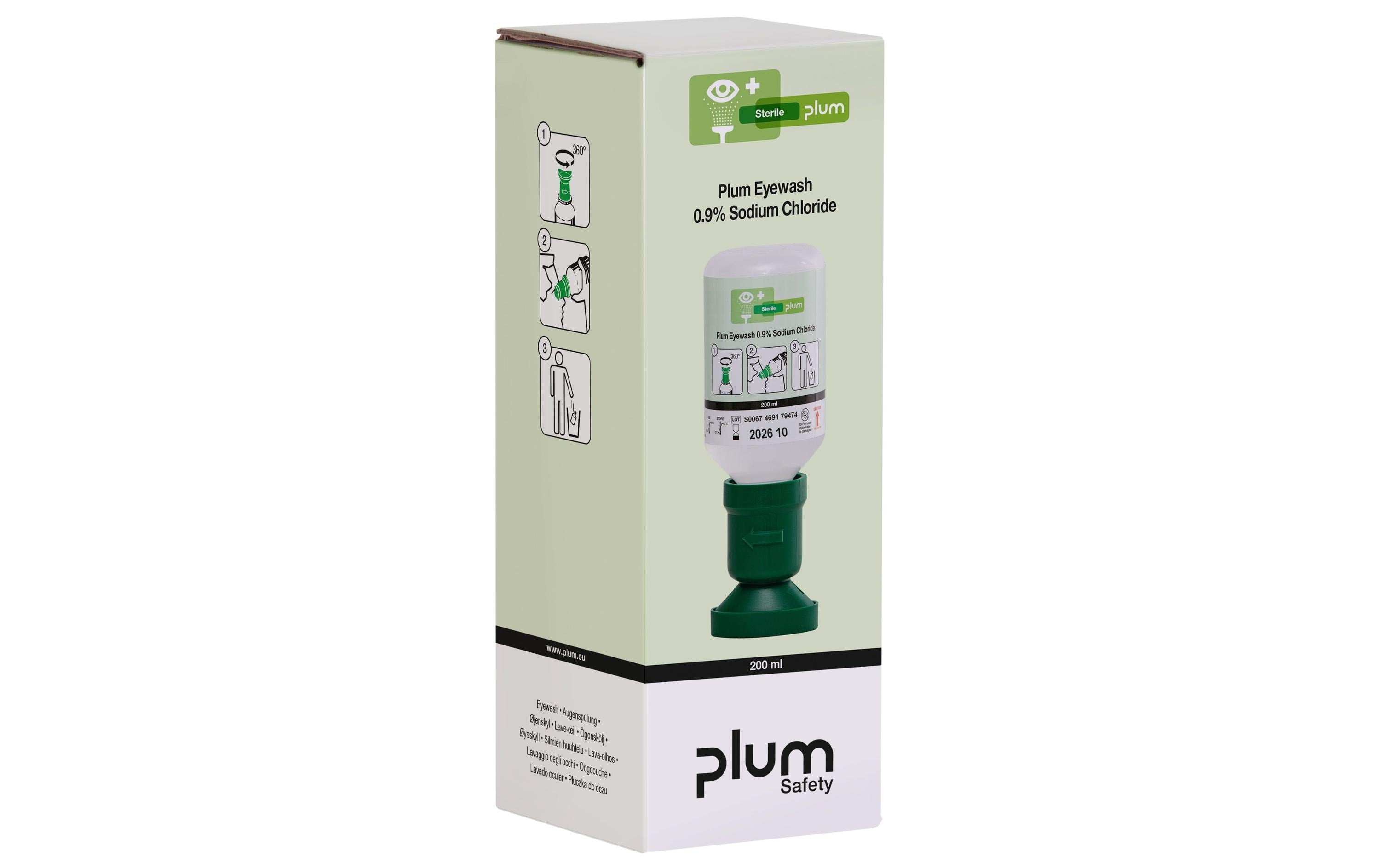 PLUM Augenspüllösung – NaCl 0,9 %, 200 ml