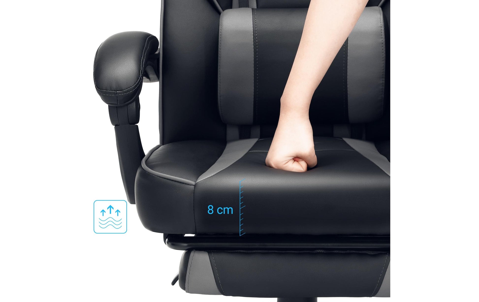 Songmics Bürostuhl – 150 kg, schwarz/grau