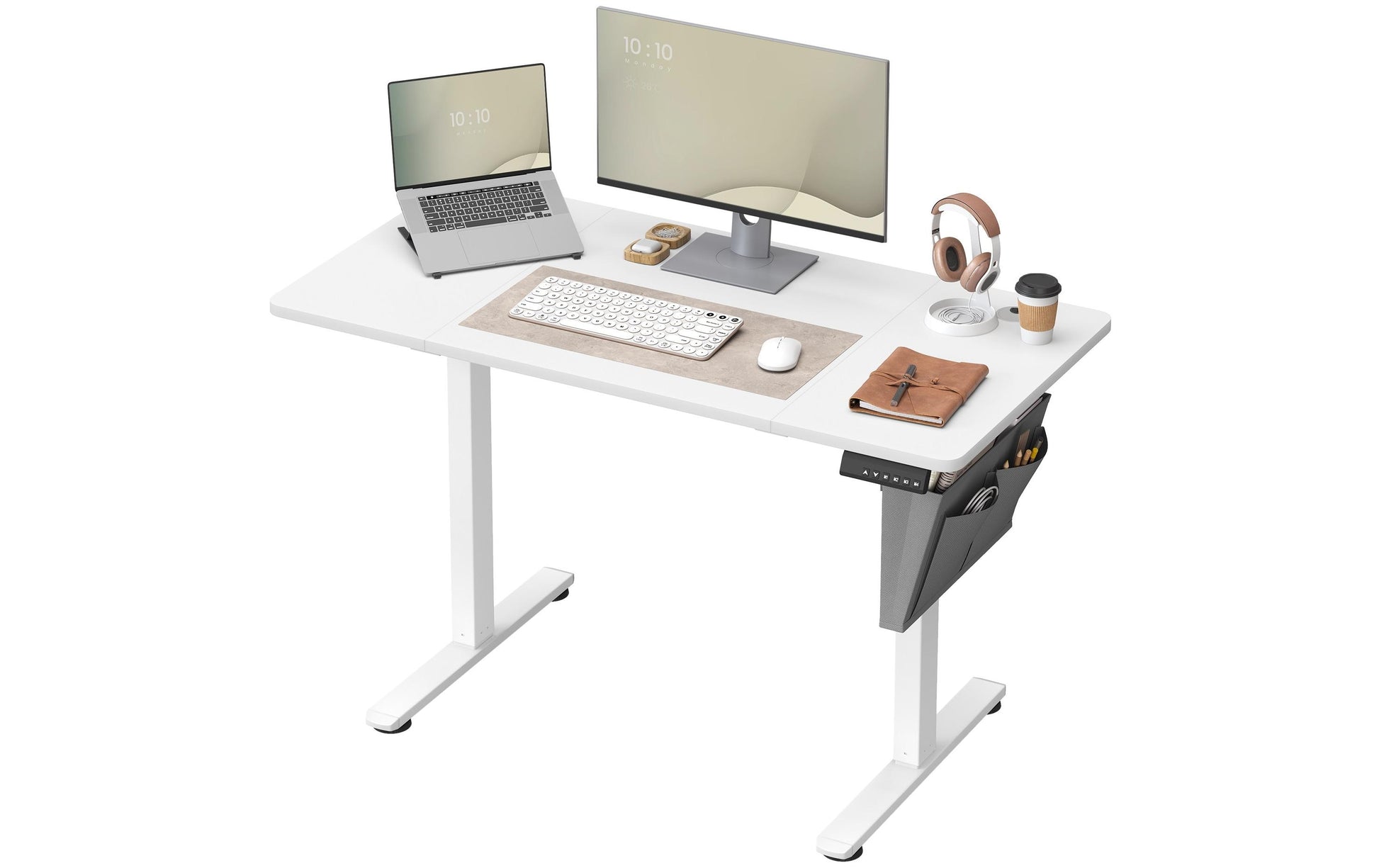 Songmics Schreibtisch – 120 × 60 cm, weiss, Stahl