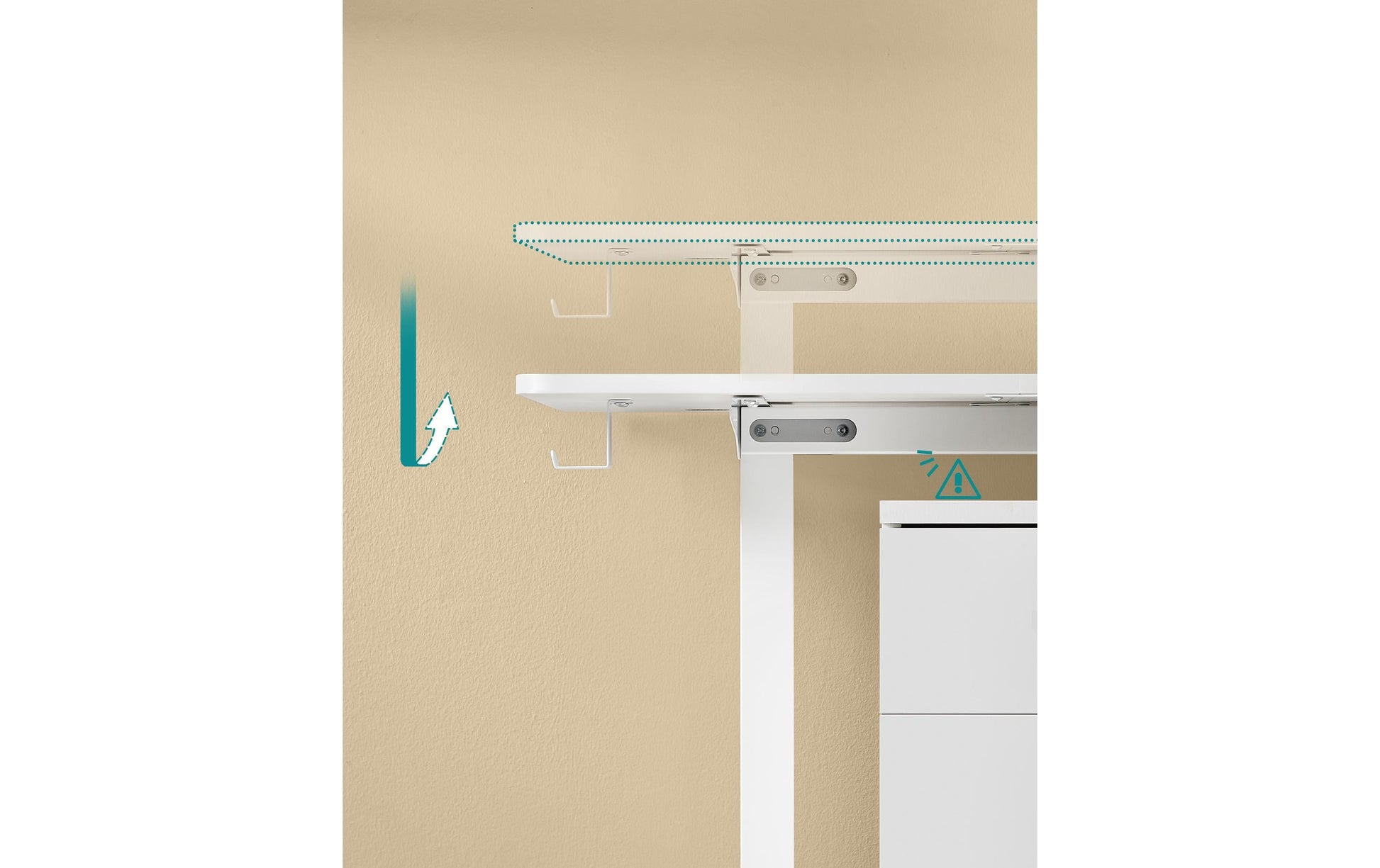 Songmics Schreibtisch – 120 × 60 cm, weiss, Stahl