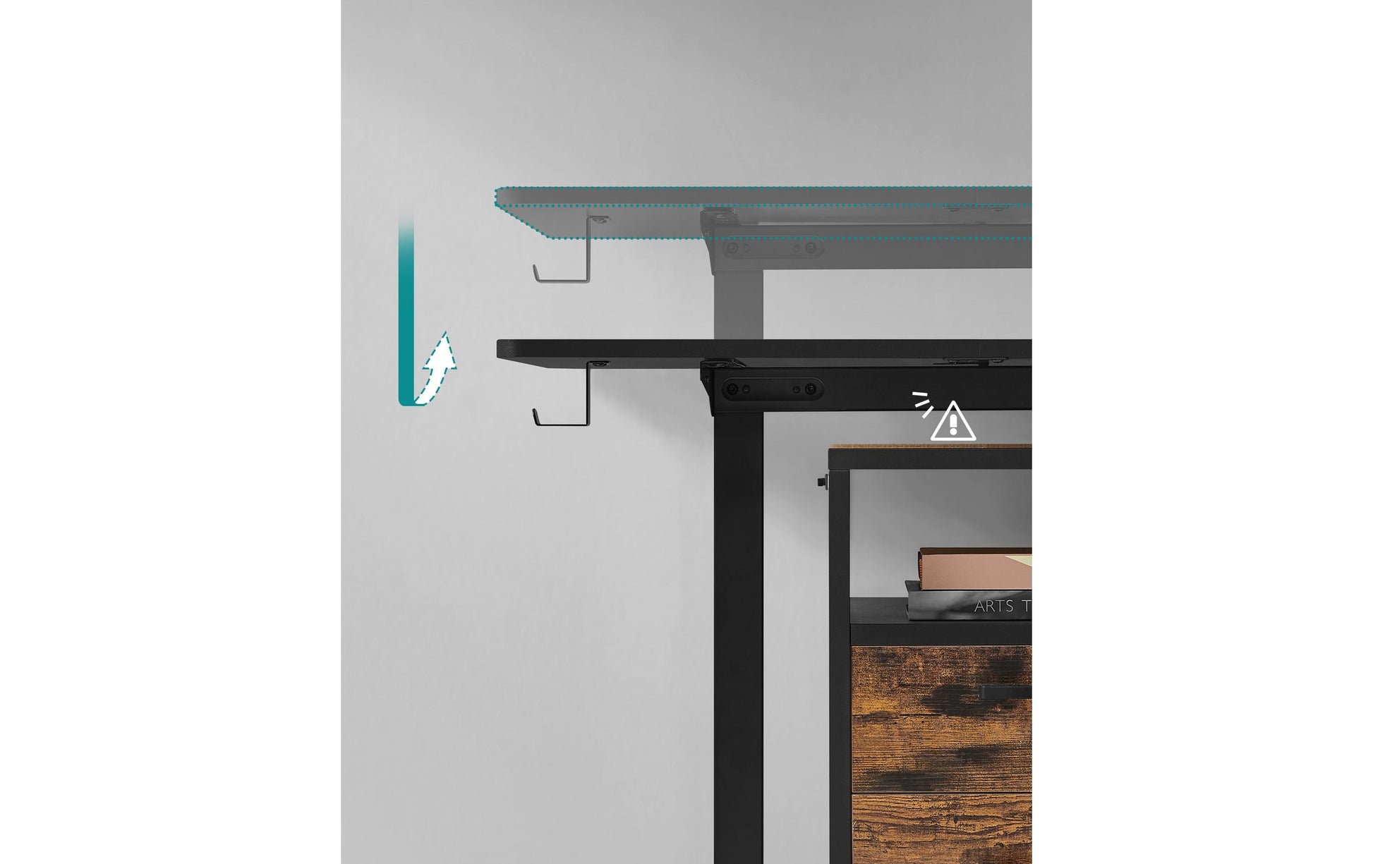 Songmics LSD134B01 Steh-/Sitz-Tisch – 140 × 60 cm, elektrisch höhenverstellbar, Spanplatte