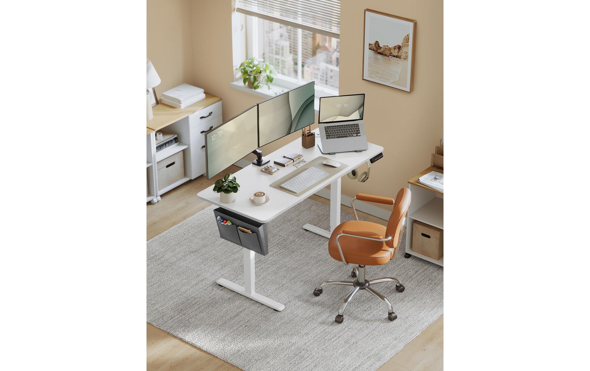Songmics Schreibtisch – 140 × 60 cm, weiss, Spanplatte