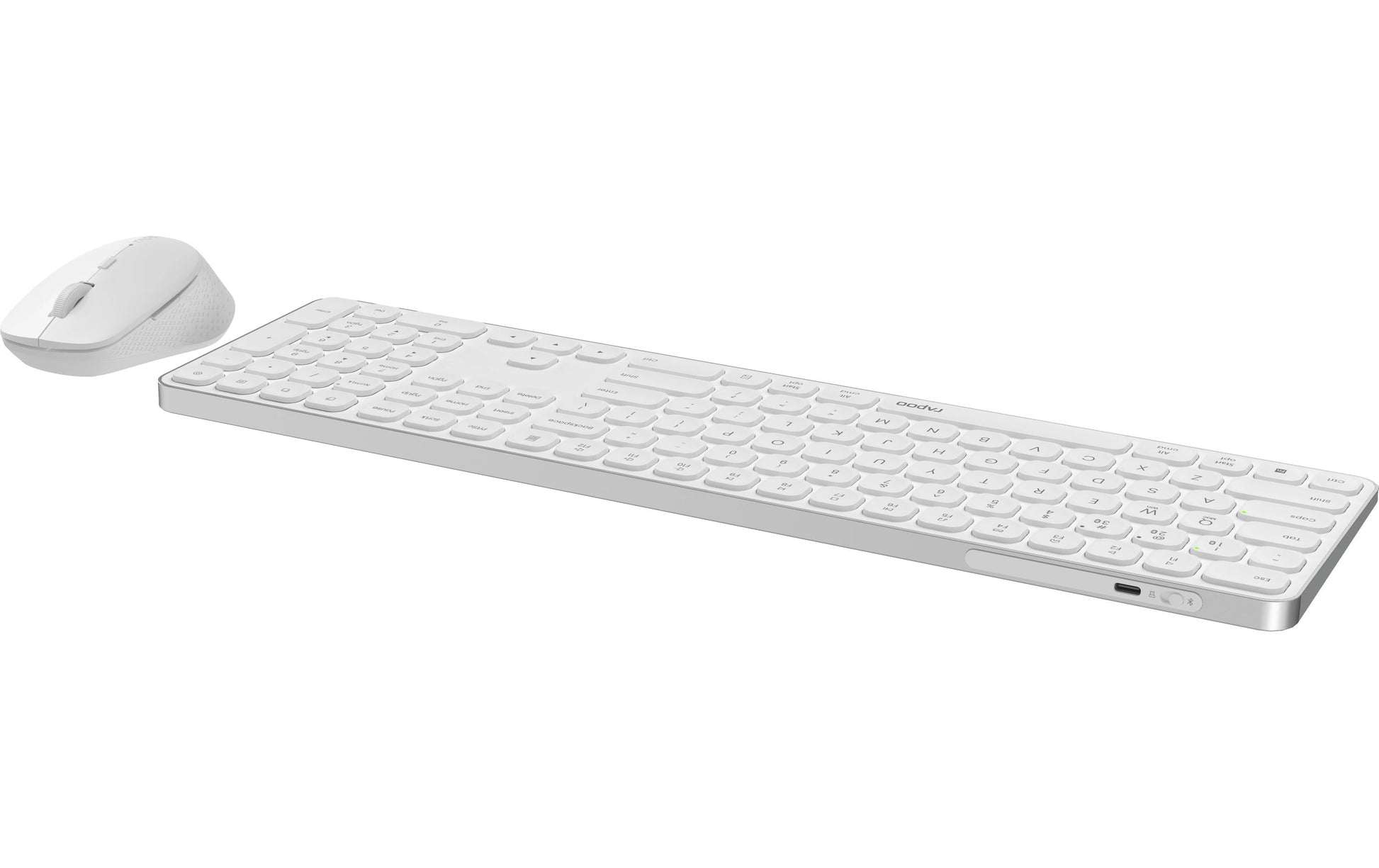 Rapoo 9810M – Kabellose Tastatur (Bluetooth/2,4 GHz), CH-Layout (DE-CH), Schwarz – für Windows, macOS