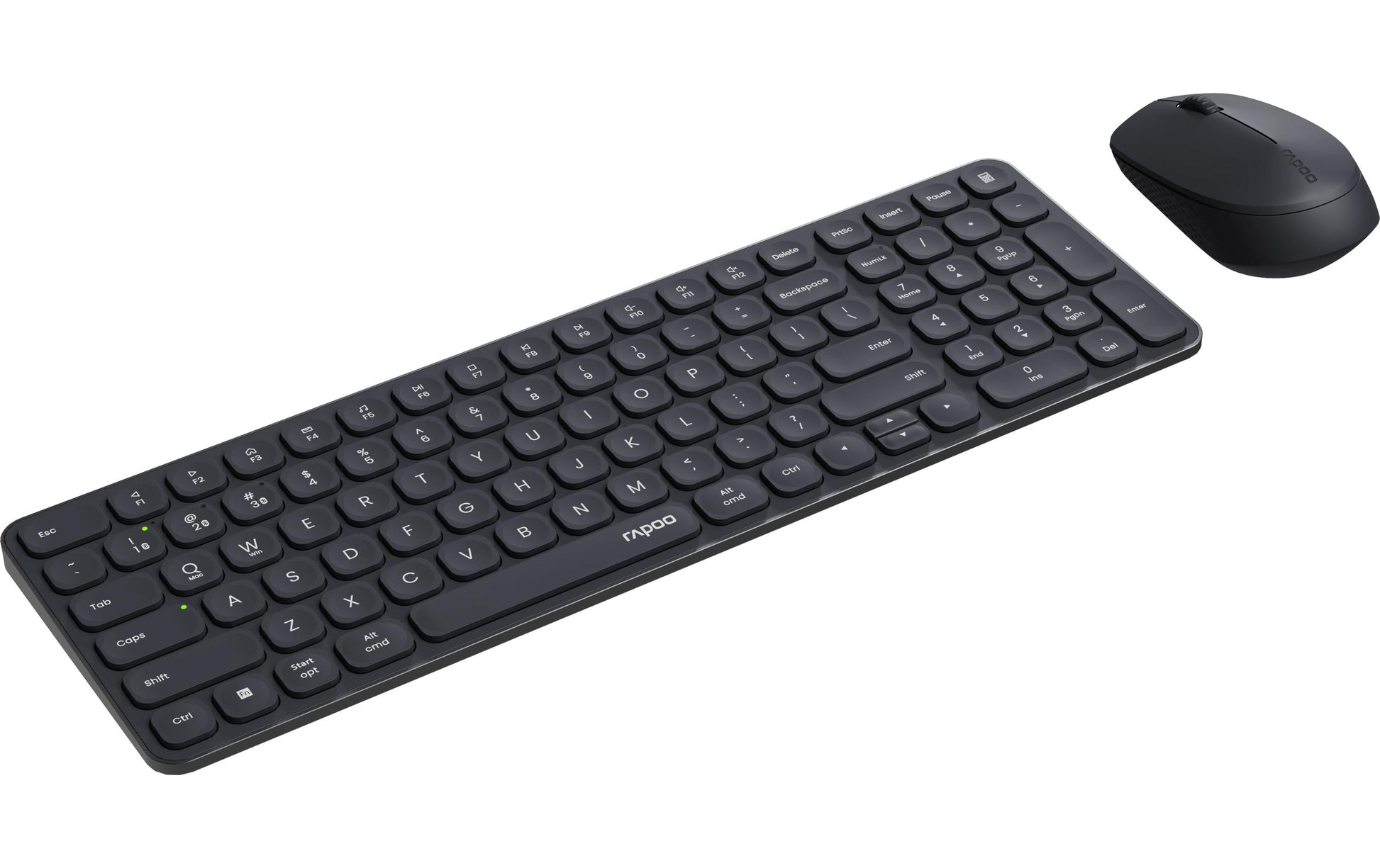 Rapoo 9710M – Tastatur, kabellos (Bluetooth/2,4 GHz), CH-Layout (DE-CH), Fullsize (mit Ziffernblock), grau – f