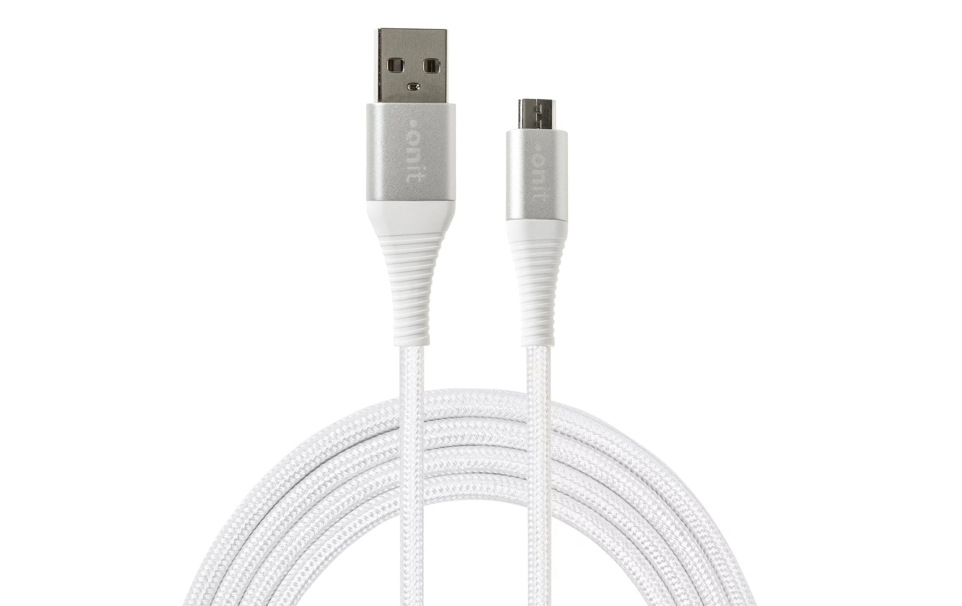 ONIT USB-A auf Micro-USB-B Kabel – USB 2.0 (480 Mbit/s) – 1,2 m – PD 10 W – Geflochten – Weiss