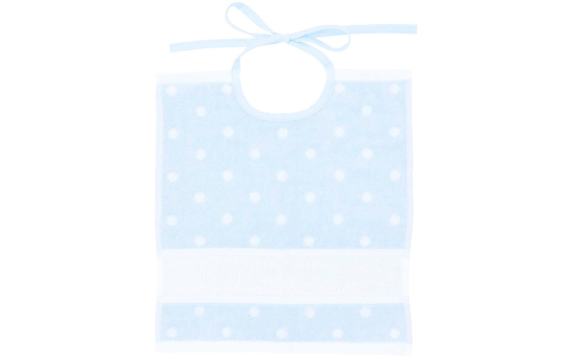Rico Design Lätzchen – 30 × 34 cm – 100% Baumwolle – blau, weiss gepunktet – 1 Stk