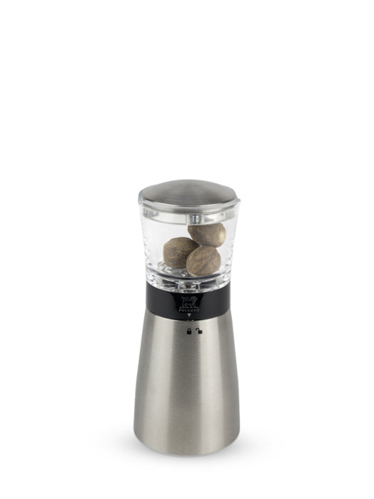 Peugeot Muskatmühle Daman – für Muskatnuss – manuell – Edelstahl, Silber – 15 cm
