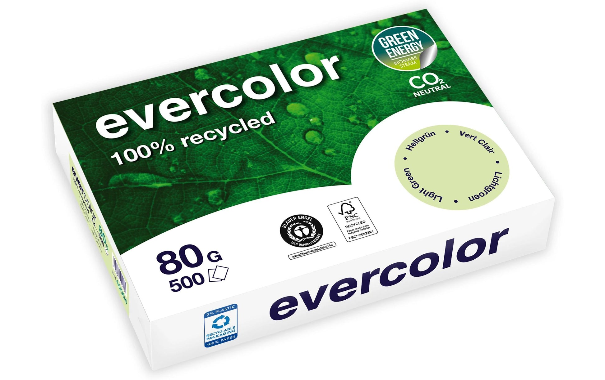 Clairefontaine Kopierpapier – A4, 80 g/m², Hellgrün – für Inkjet, Laser, Kopierer – FSC – 500 Blatt