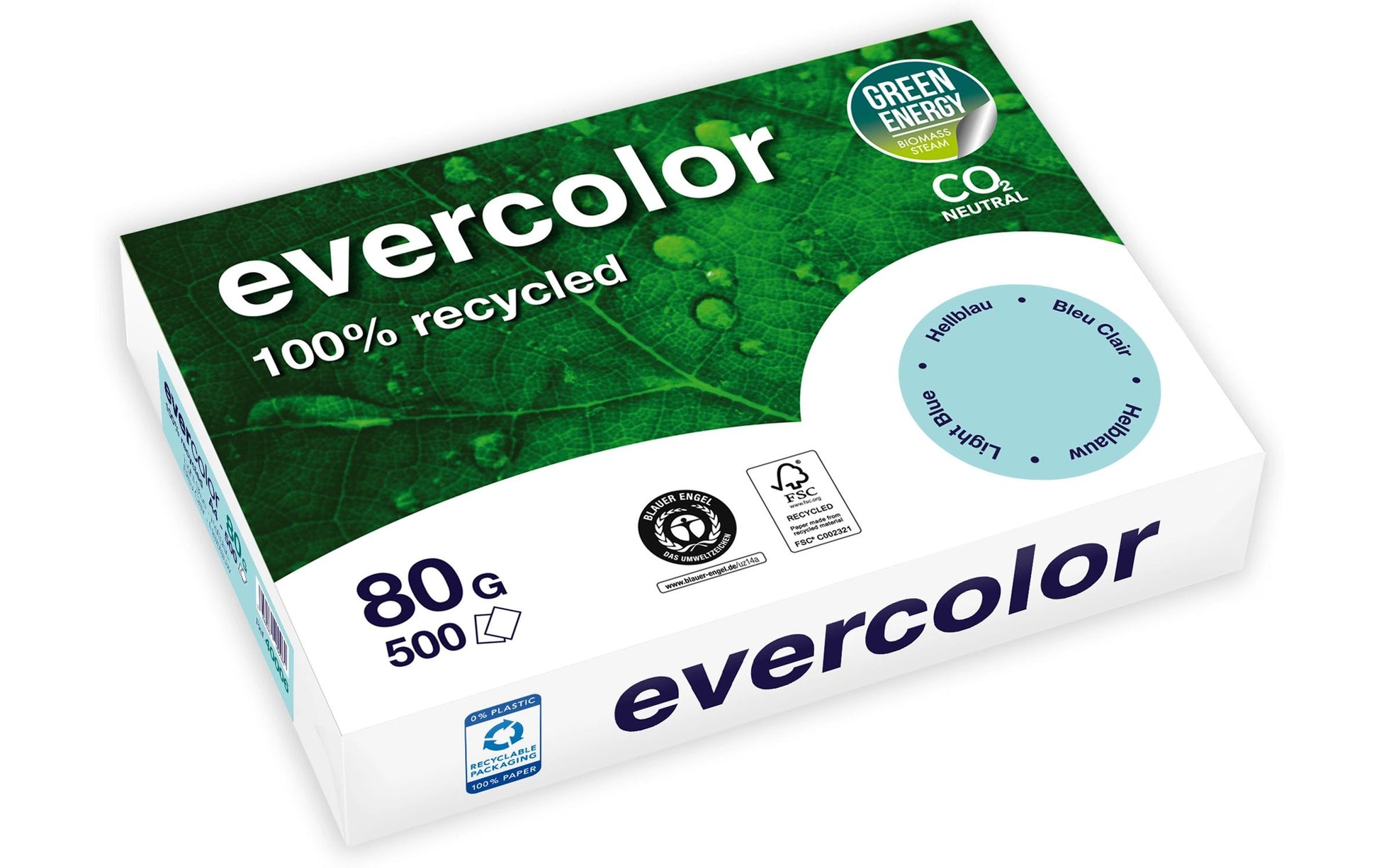 Clairefontaine Kopierpapier – A4, 80 g/m², Hellblau – für Inkjet/Laser/Kopierer – FSC – 500 Blatt