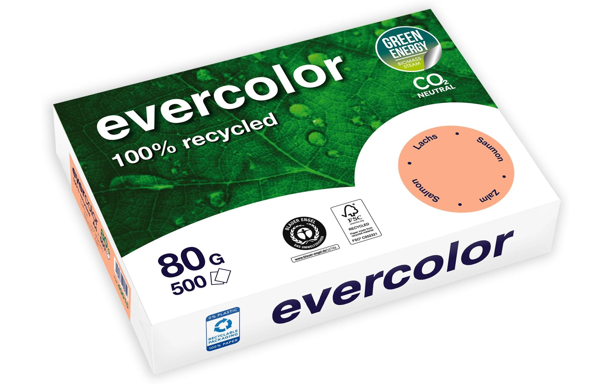 Clairefontaine Kopierpapier – A4, 80 g/m², Lachs – für Inkjet/Laser/Kopierer – FSC – 500 Blatt