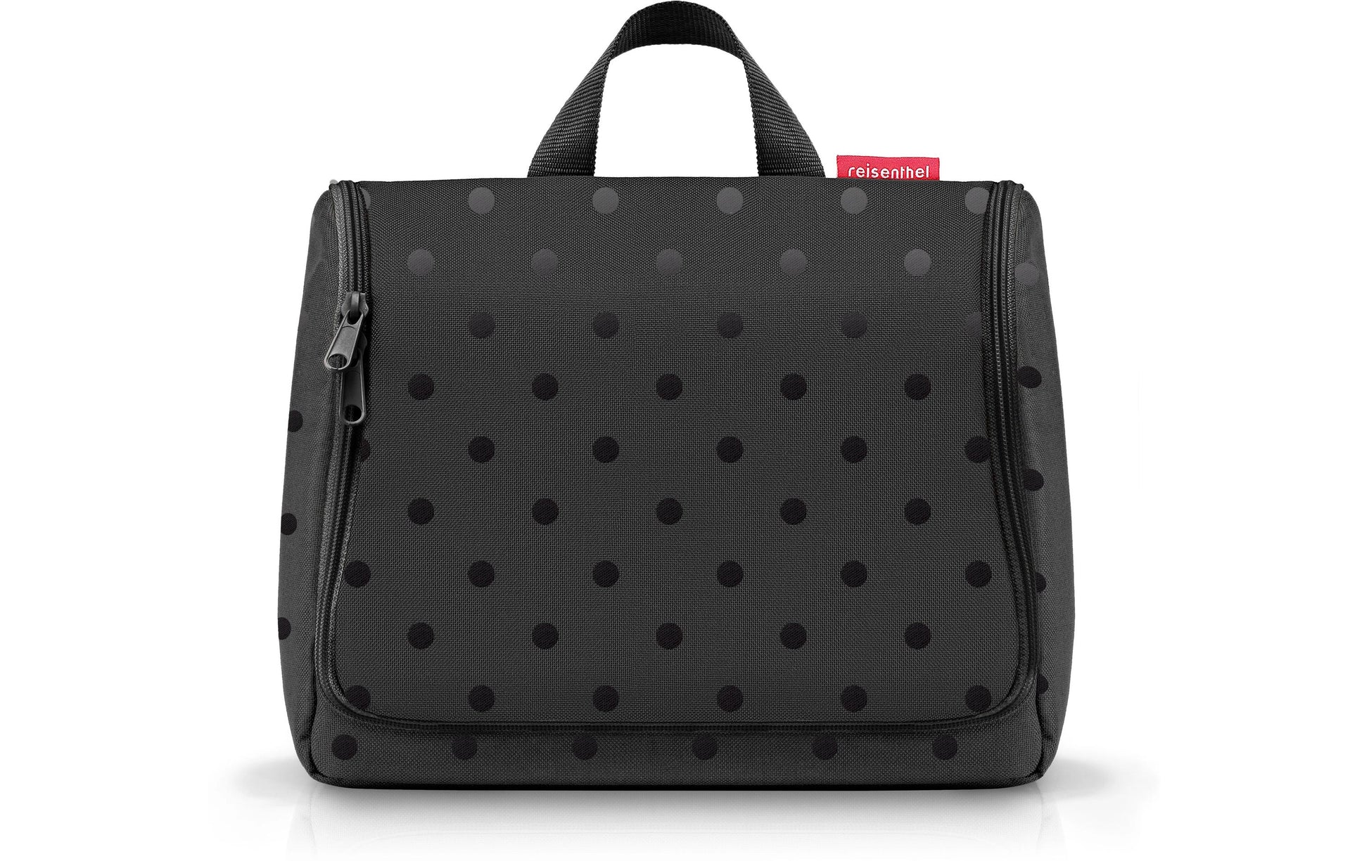 Reisenthel Kulturbeutel – wasserfest, aufhängbar – 4 l – Glossy Dots Schwarz – Polyester – 1 Stk.