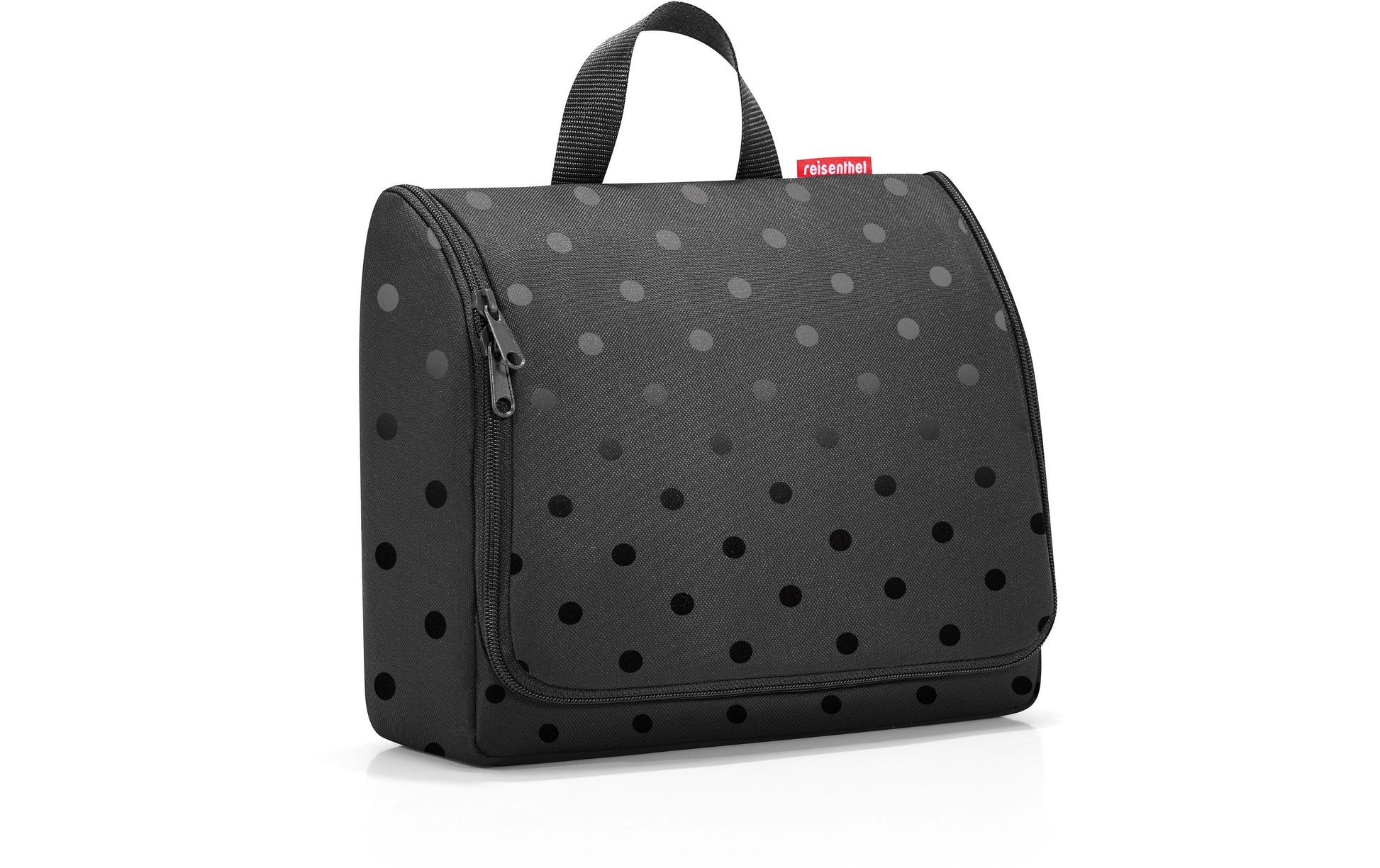 Reisenthel Kulturbeutel – wasserfest, aufhängbar – 4 l – Glossy Dots Schwarz – Polyester – 1 Stk.