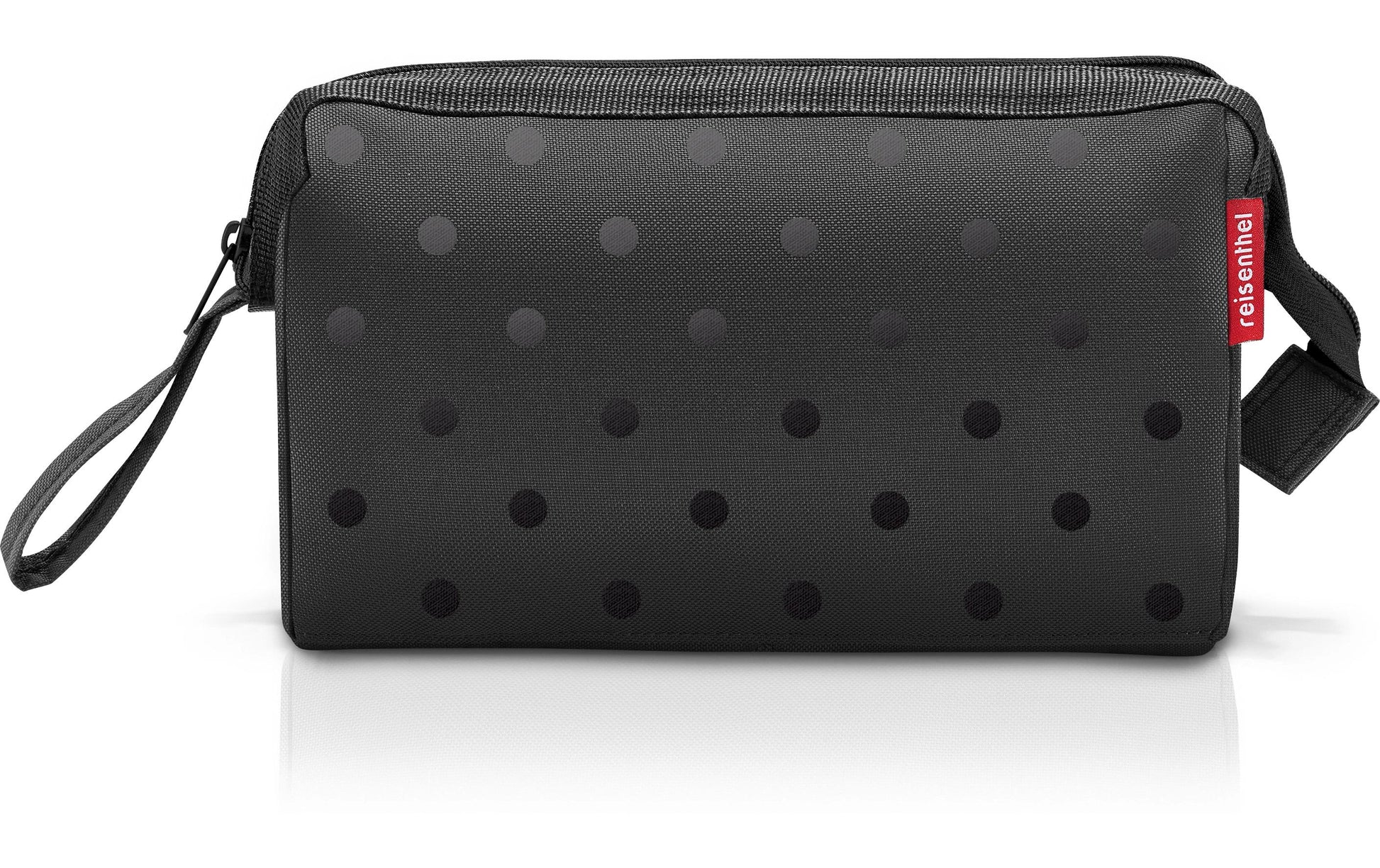 Reisenthel travelcosmetic – Reisebeutel, 4 l, Polyester, Schwarz, Motiv Glossy Dots, 26 × 18 × 13,5 cm