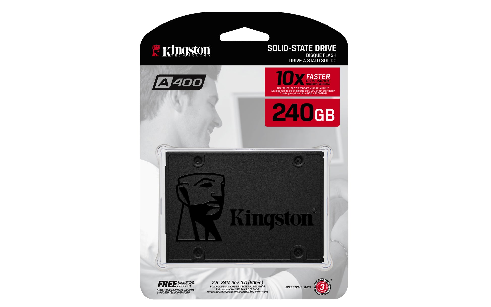 Kingston SSDNow A400 – 240 GB, Lesegeschwindigkeit 500 MB/s