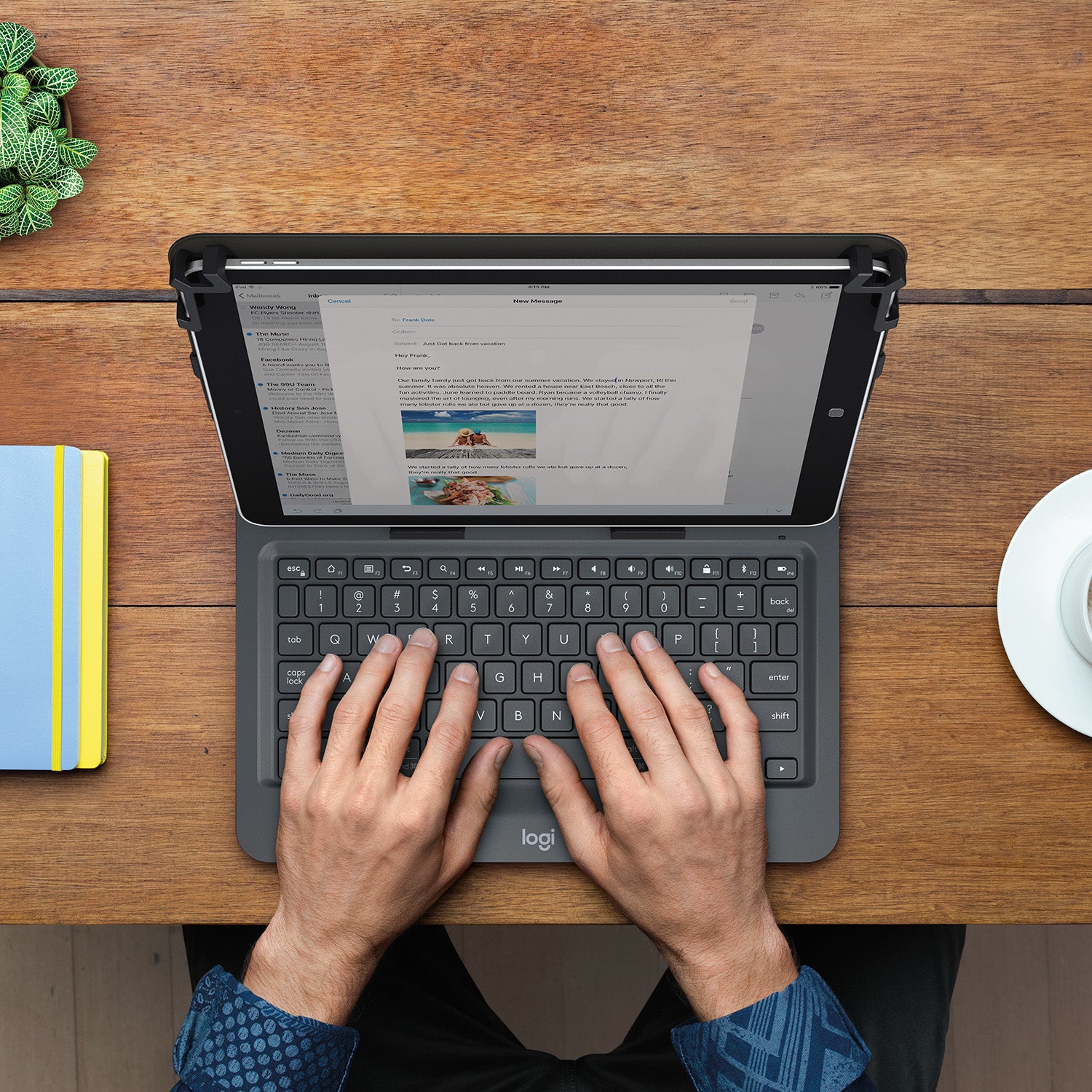 Logitech Tastatur, FR-Layout (FR), faltbar – für 9" & 10" Tablets
