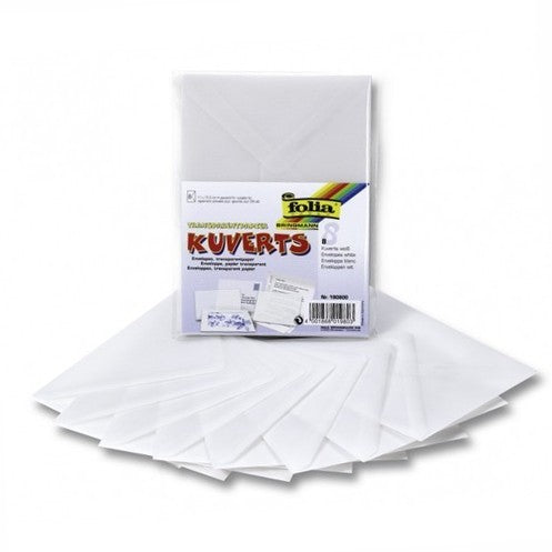 Folia Couvert 110 × 155 mm, ohne Fenster, mehrfarbig, 115 g/m², Transparentpapier – Folia – 50 Stk.