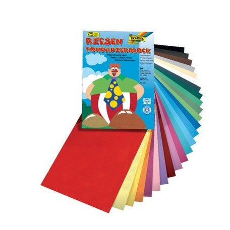 Folia Tonpapierblock – 240 × 340 mm – 130 g/m² – sortiert – 50 Blatt