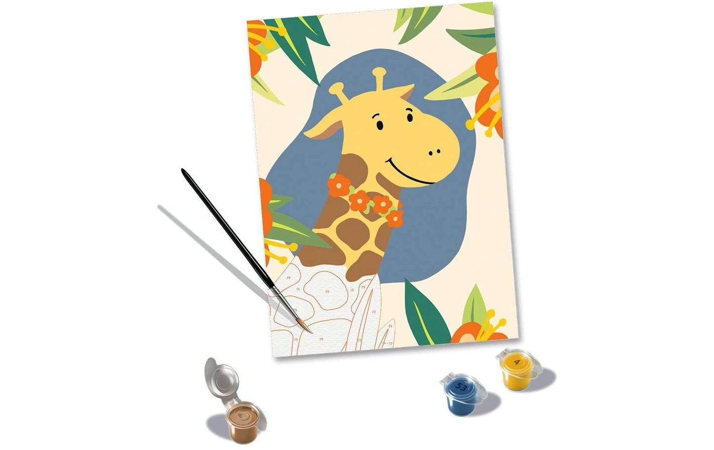 Ravensburger CreArt – Malen-nach-Zahlen-Set – Hello Giraffe – 18 × 24 cm – ab 12 Jahren