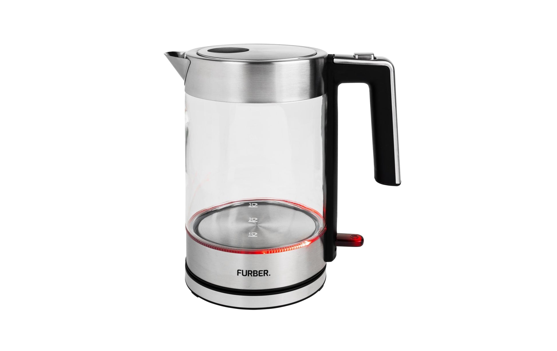 Furber. Furber Vetro Wasserkocher – 1,7 l, Glas/Edelstahl, F01828