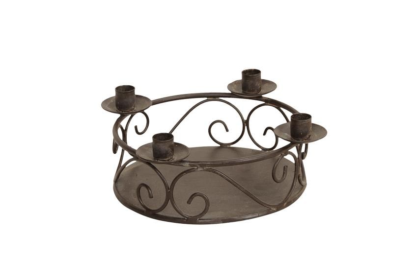 Opiflor Adventskerzenhalter – Metall, Braun – Ø 13 × 6,5 cm – für 4 Kerzen