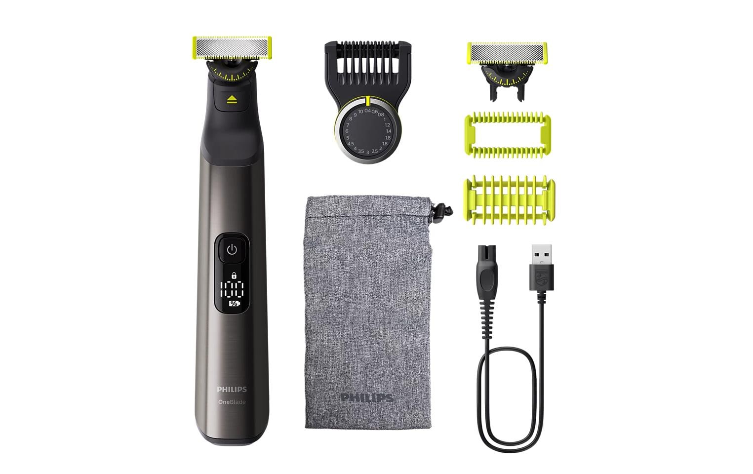 Philips OneBlade Pro QP6552/30 Bartschneider – Akku, Nass & Trocken – 120 min, 0,4–10 mm – Chrom