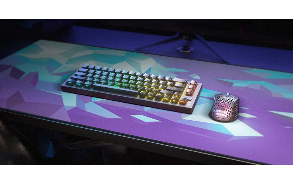 CHERRY XTRFY GP5 Litus XL – Gaming-Mauspad – Blau, Gestickte Kanten, Anti-Rutsch-Basis