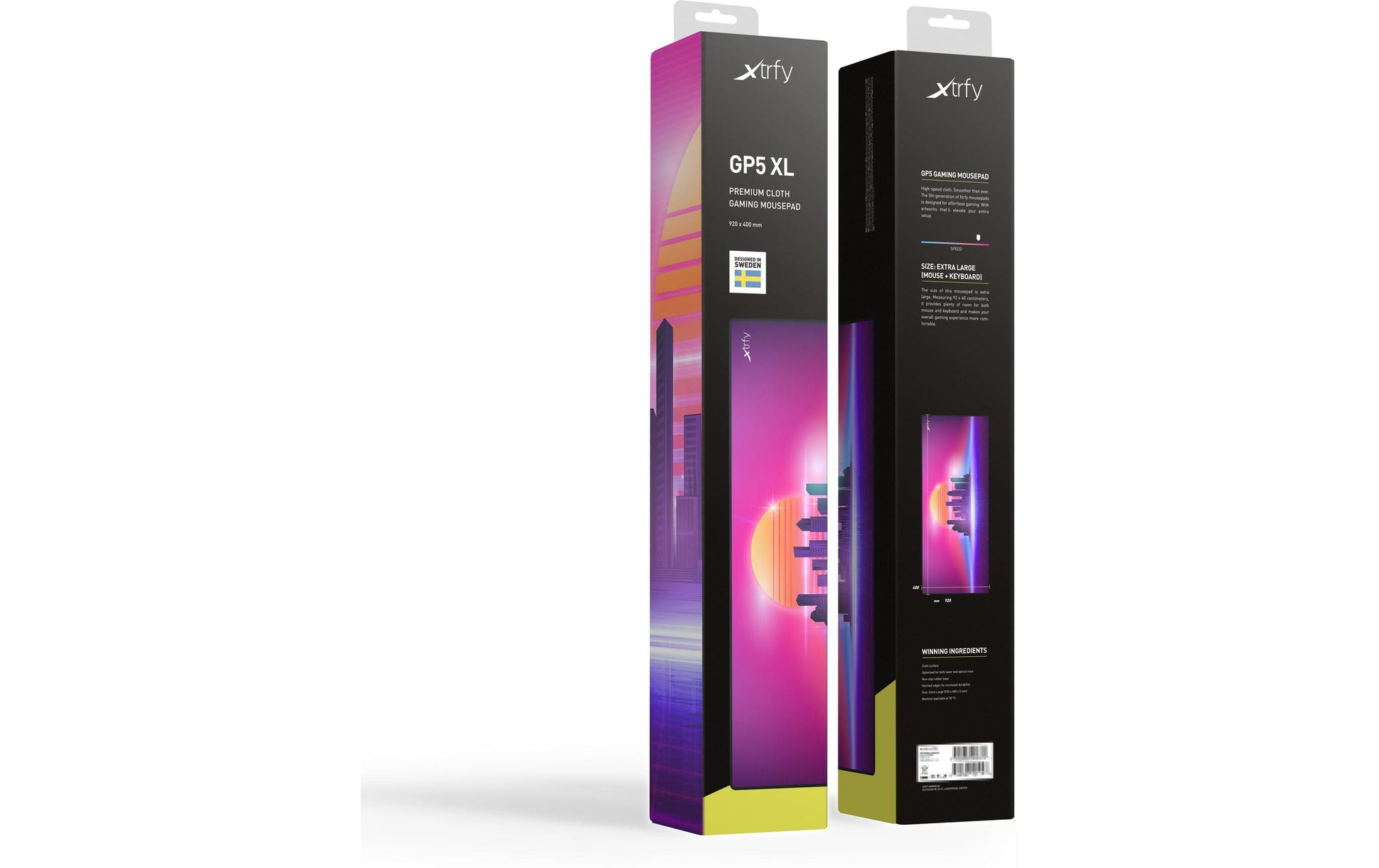 CHERRY XTRFY GP5 Retrowave XL – Gaming-Mauspad – 920 × 400 mm, Tuch, Gummi, Mehrfarbig