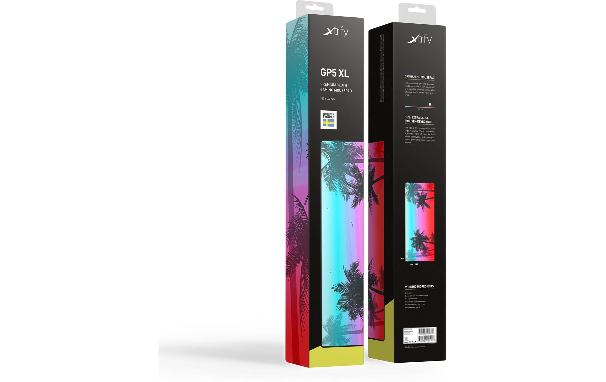 CHERRY XTRFY GP5 Miami XL – Gaming-Mauspad – 920 × 400 mm, Stoff, Gummi, Mehrfarbig (Blau)