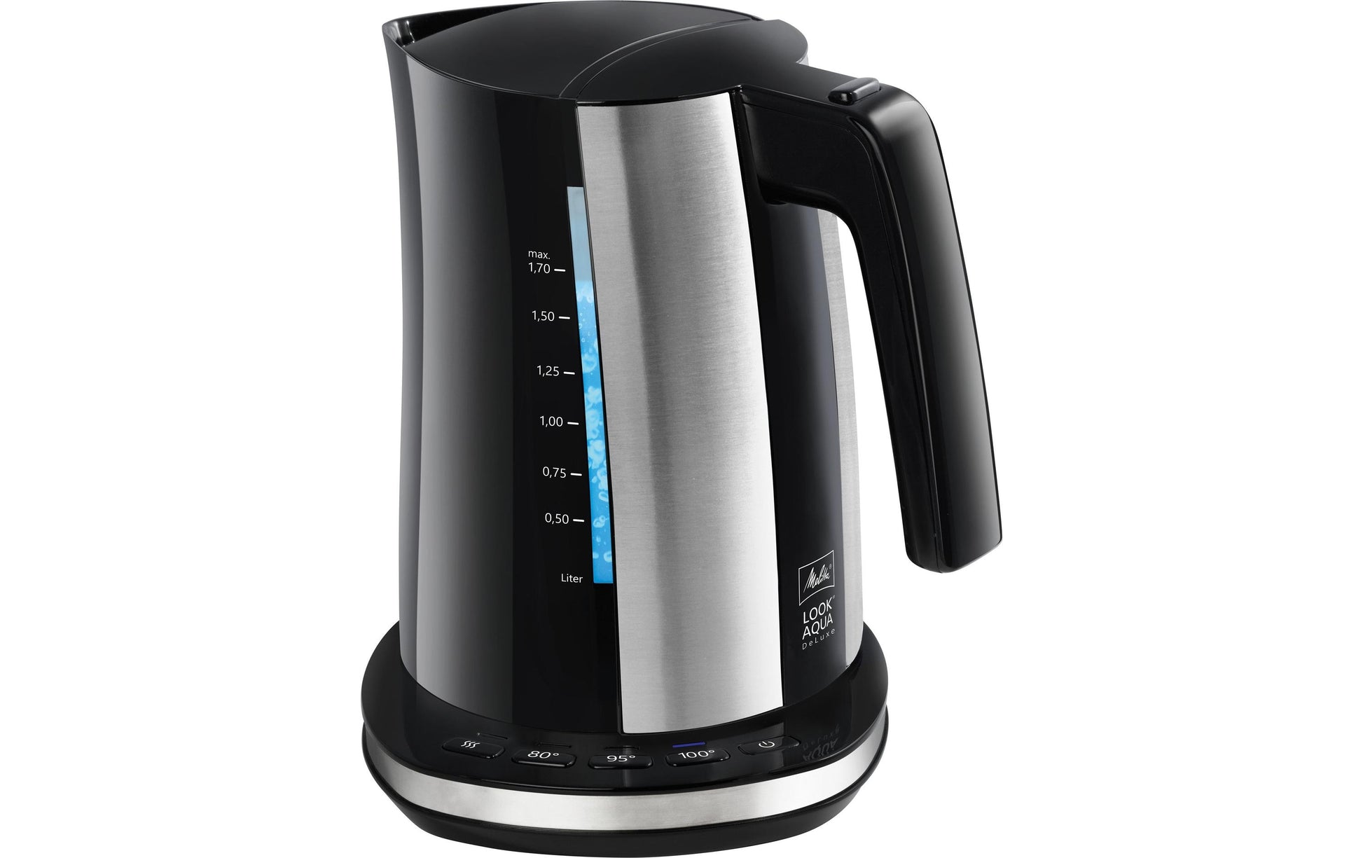 Melitta Wasserkocher – 1,7 l, mit Temperaturwahl, Warmhaltefunktion, Edelstahl