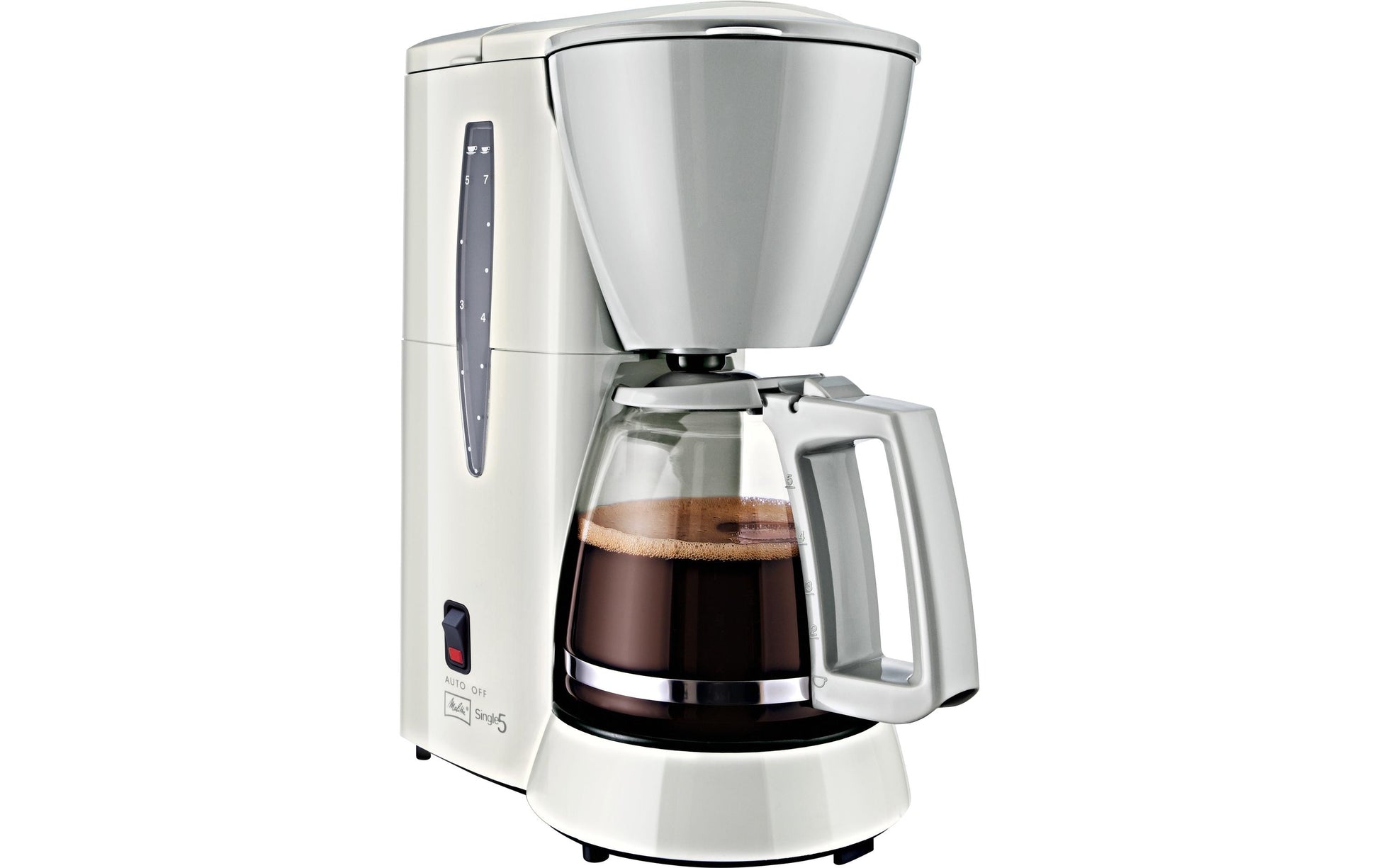 Melitta Single 5 Filterkaffeemaschine – 5 Tassen, 0,6 l, Filtertüten 1x2, Weiss