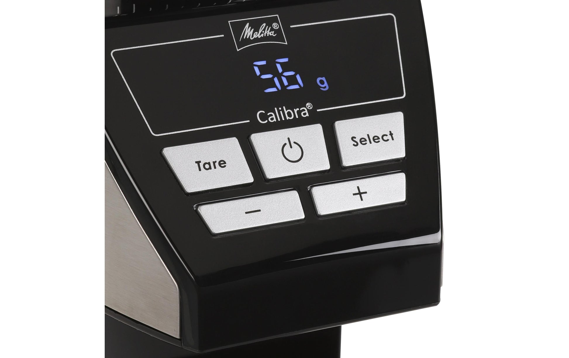 Melitta Kaffeemühle Calibra – Kegelmahlwerk, 39 Stufen, 375 g, 160 W, LCD-Display, Schwarz