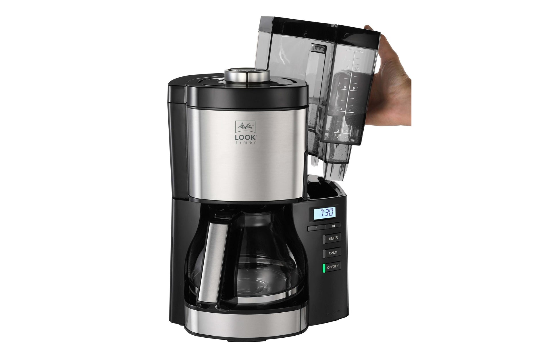 Melitta Look Timer 1025-08 Filterkaffeemaschine – 10 Tassen, 1,25 l, Schwarz