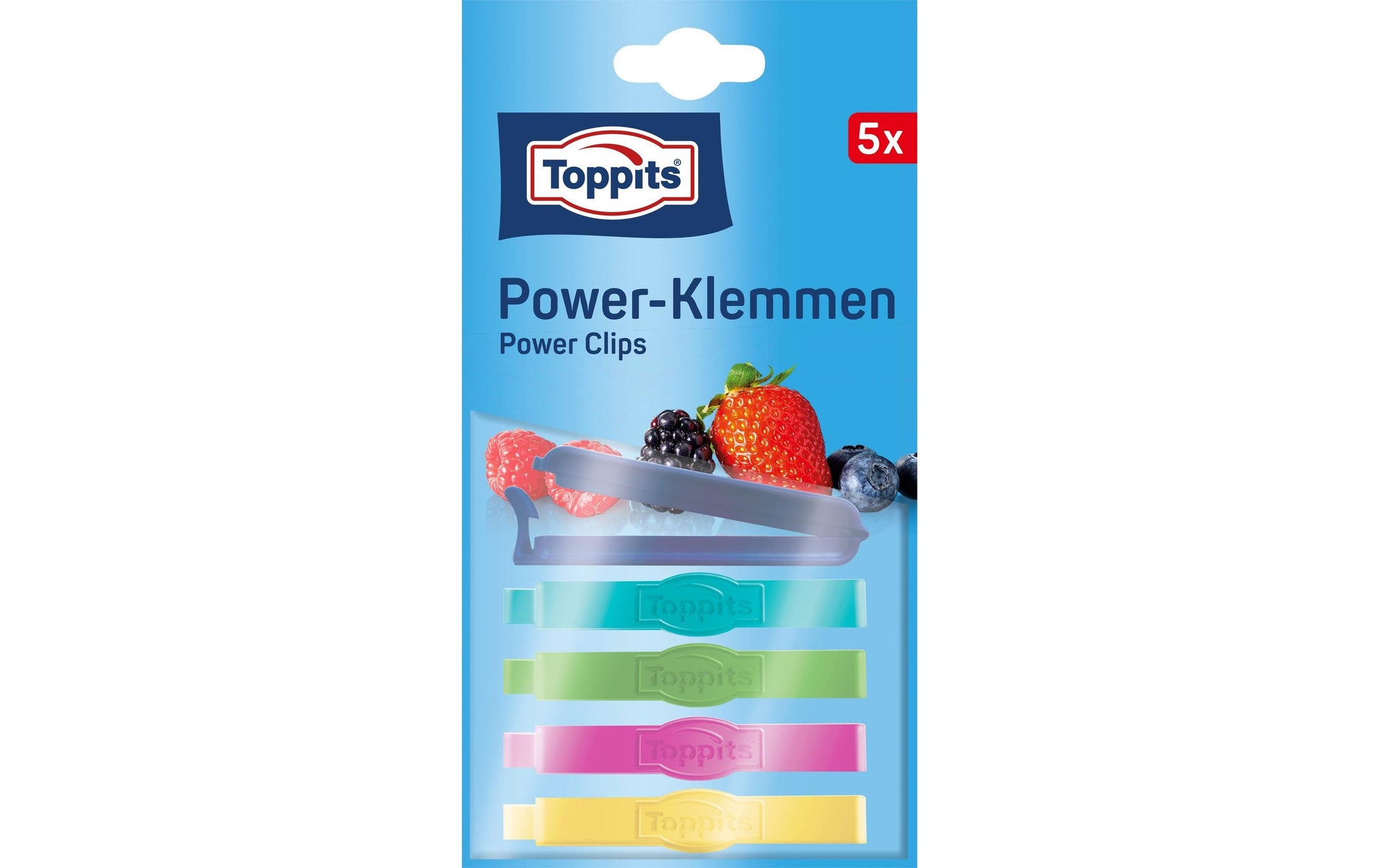 Toppits Verschlussclips, 6 cm, 5 Stk., Kunststoff, mehrfarbig