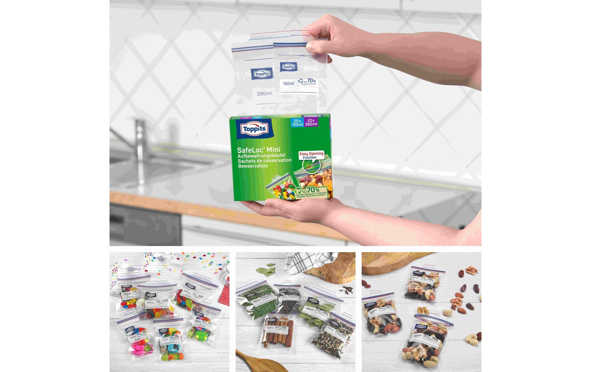 Toppits Verschlussbeutel 150 ml, 12 cm, 40 Stk., Polyethylen (PE)