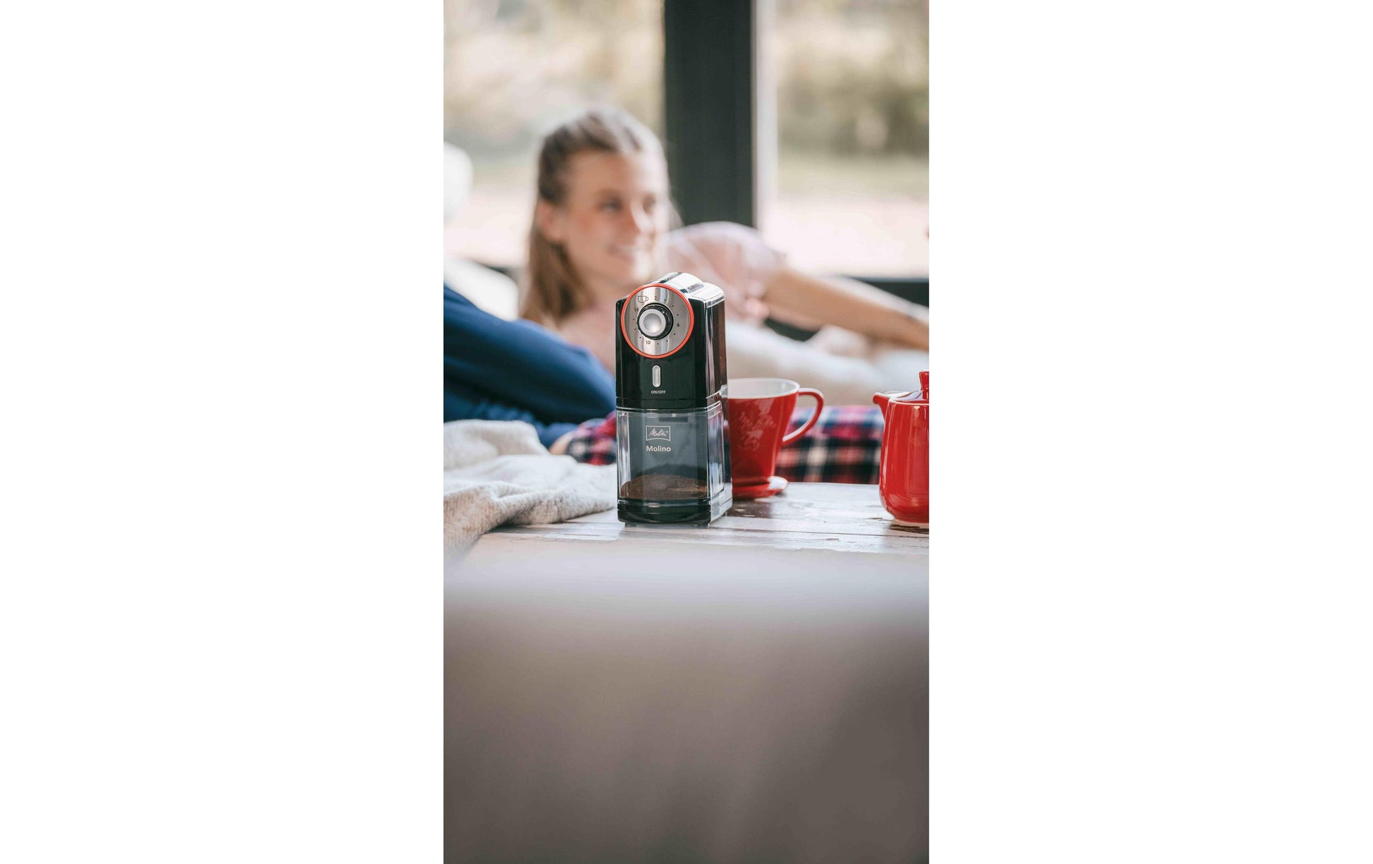 Melitta Kaffeemühle Molino – 200 g, Kegelmahlwerk, 100 W – Schwarz