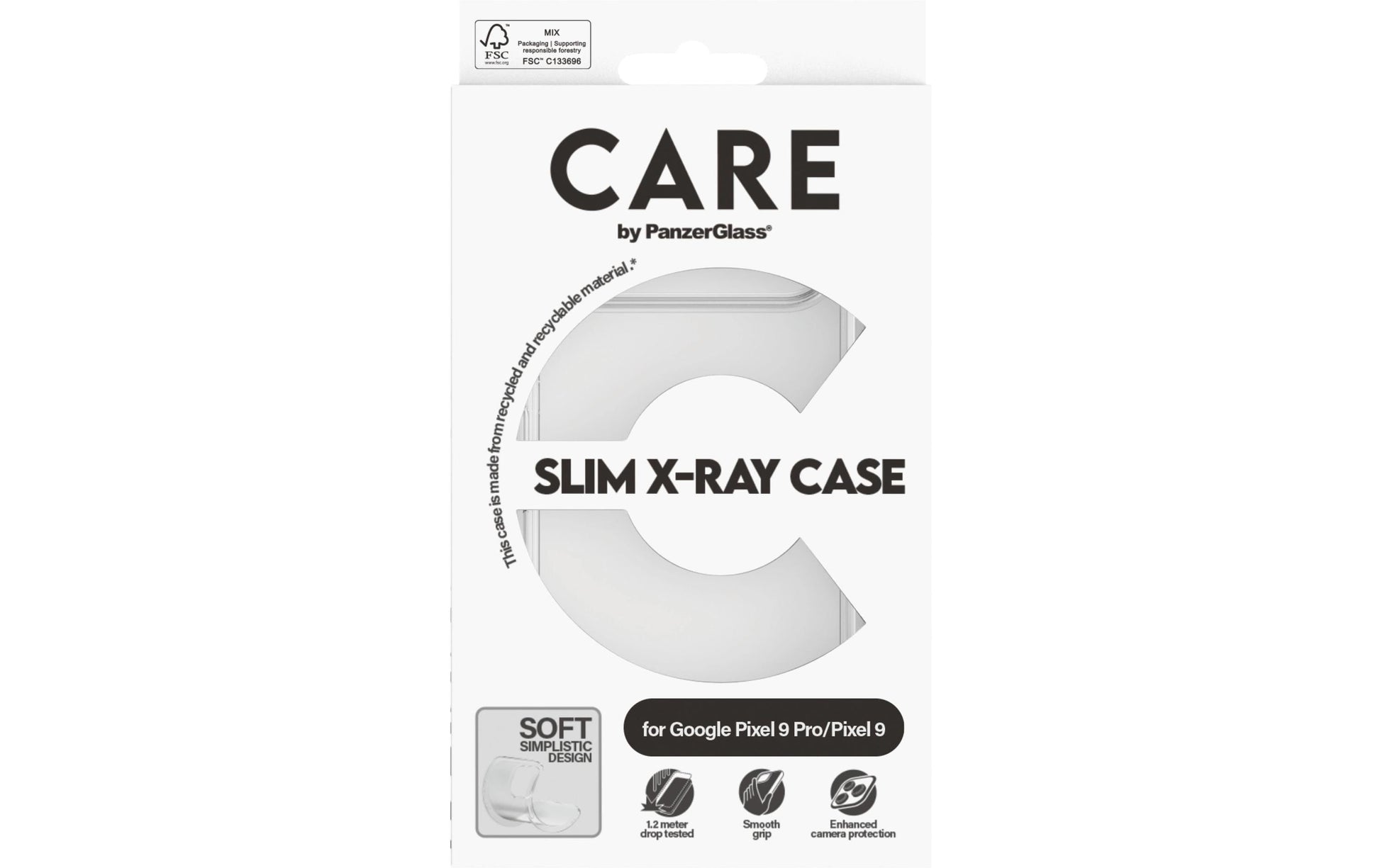 PanzerGlass CARE Backcover – für Google Pixel 9/Pixel 9 Pro, Transparent, bis 1,2 m Sturzsicher
