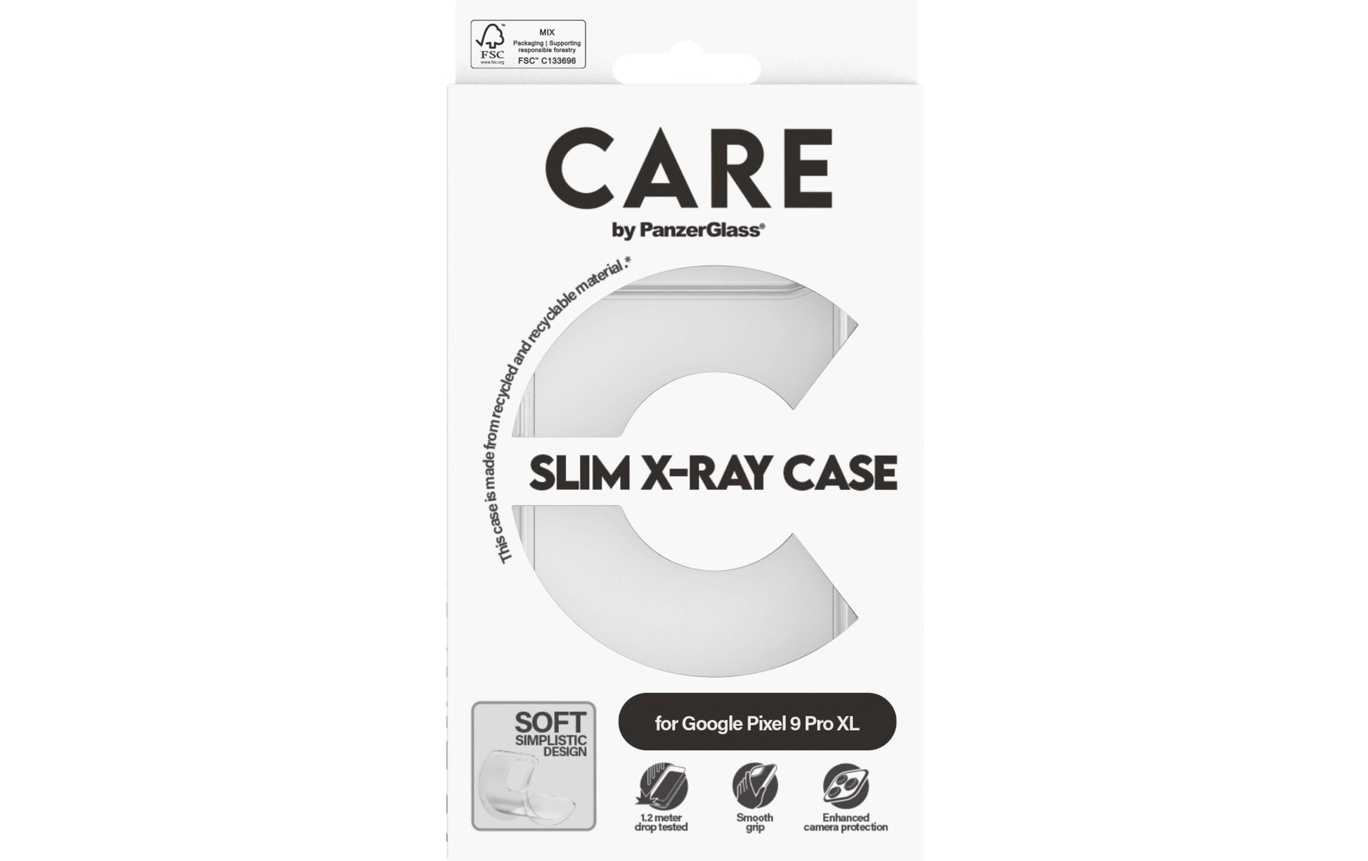 PanzerGlass CARE Backcover – für Google Pixel 9 Pro XL, bis 1,2 m sturzsicher, Kunststoff, transparent