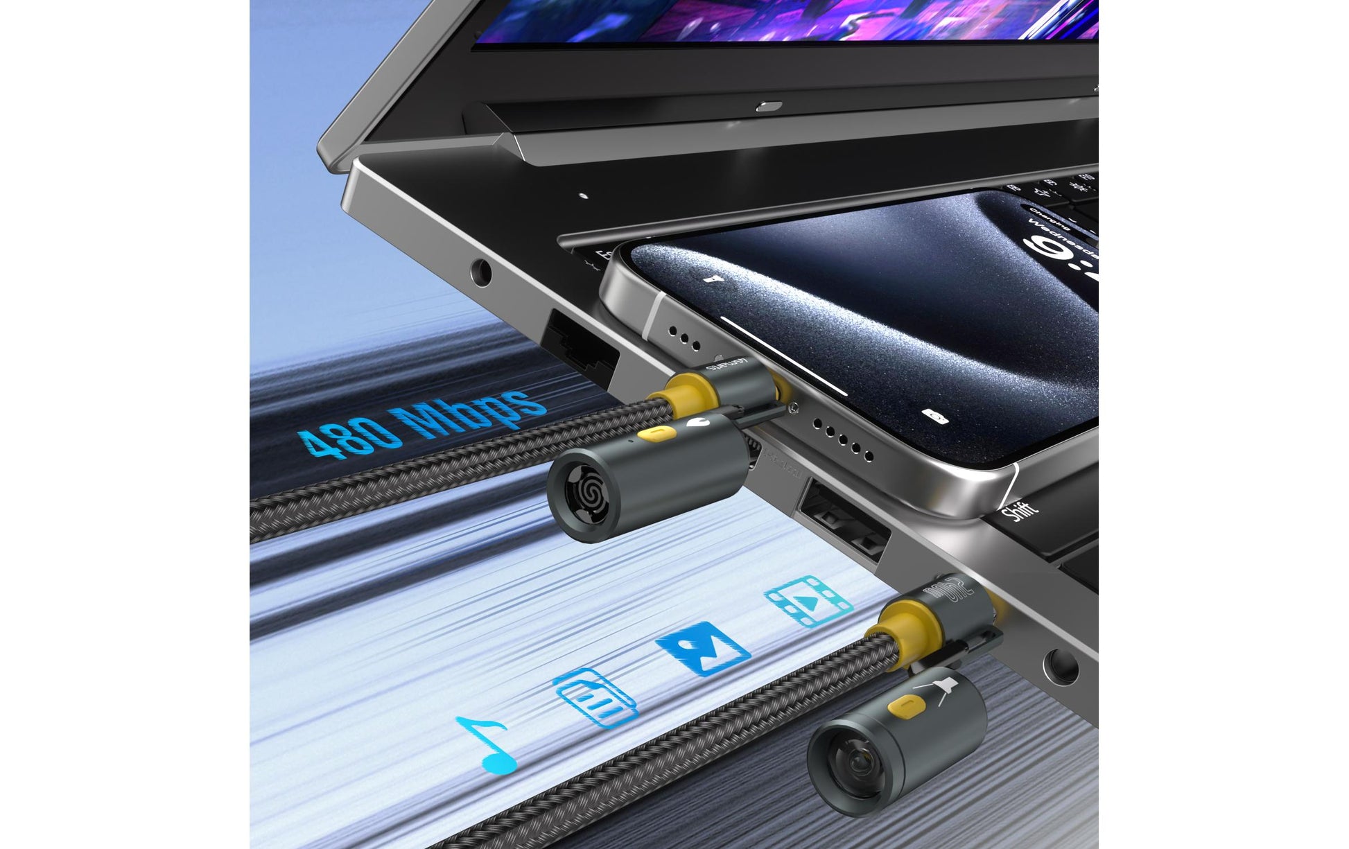 4smarts USB-Kabel, USB-C zu USB-C, 1,5 m, Lade-/Datenkabel, für Laptop, Smartphone, Tablet u. a.