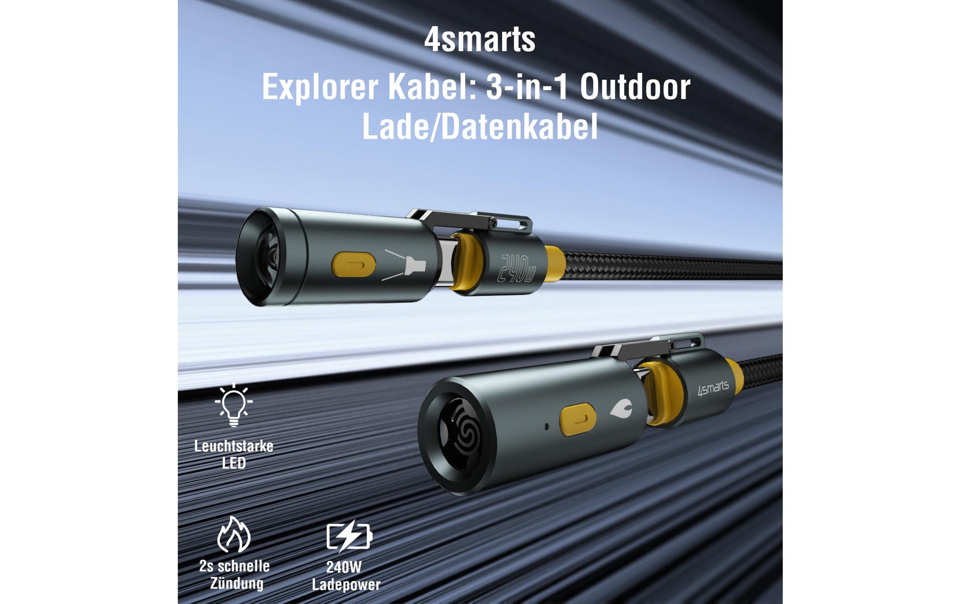 4smarts USB-Kabel, USB-C zu USB-C, 1,5 m, Lade-/Datenkabel, für Laptop, Smartphone, Tablet u. a.