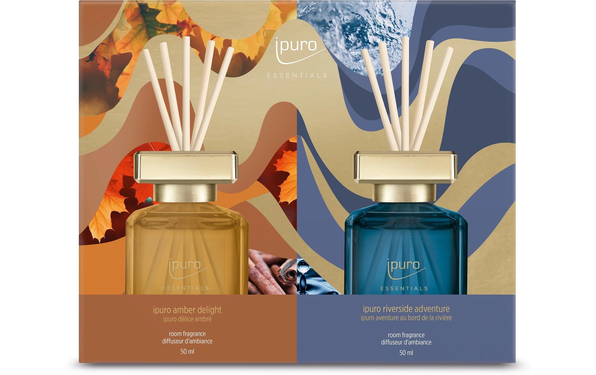 Ipuro Amber & Riverside – Geschenkset, 2 × 50 ml
