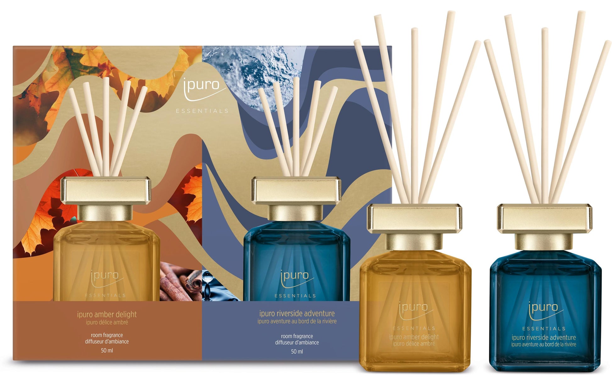 Ipuro Amber & Riverside – Geschenkset, 2 × 50 ml