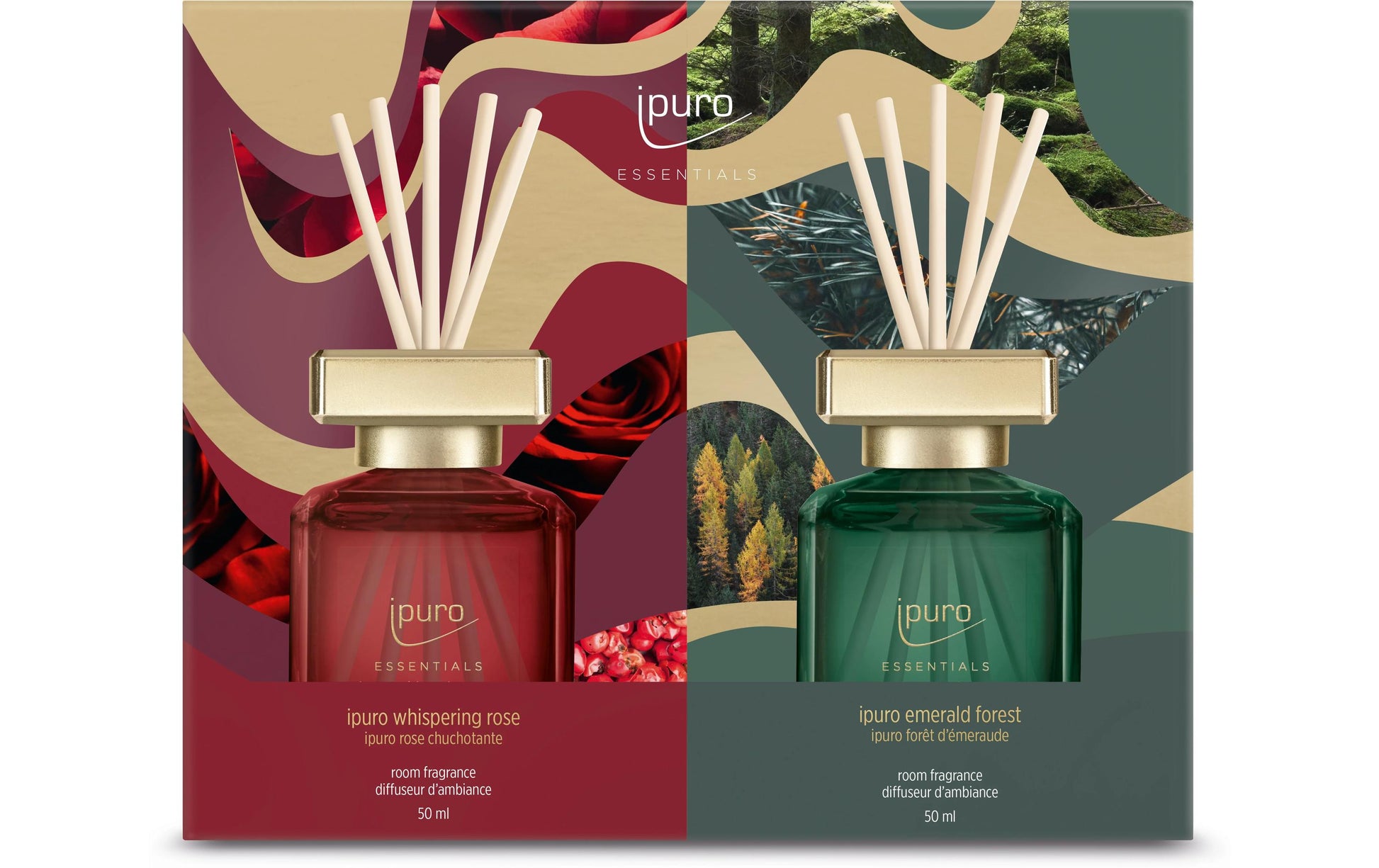 ipuro Rose & Emerald Forest – Geschenkset, 2 × 50 ml
