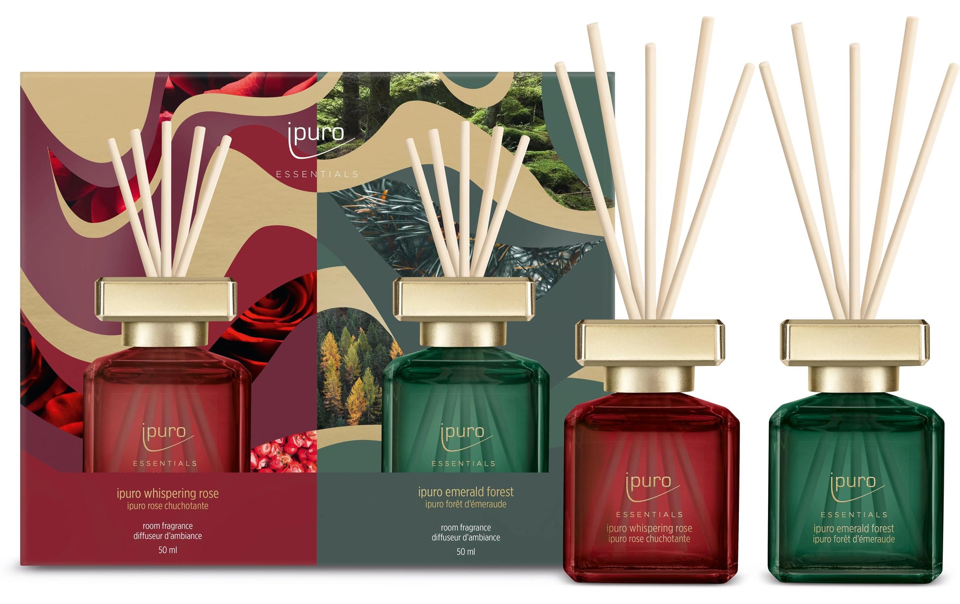 ipuro Rose & Emerald Forest – Geschenkset, 2 × 50 ml