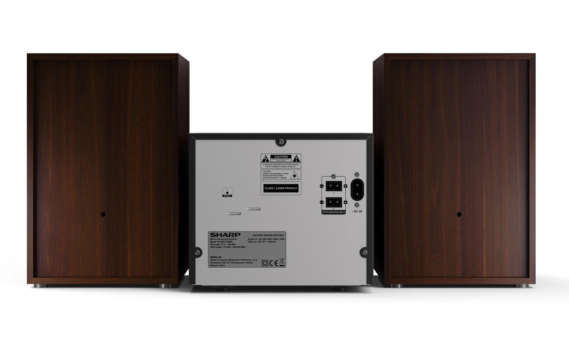 Sharp XL-B517D – Micro HiFi-Anlage, DAB+/FM, CD, Bluetooth, 45 W – Braun