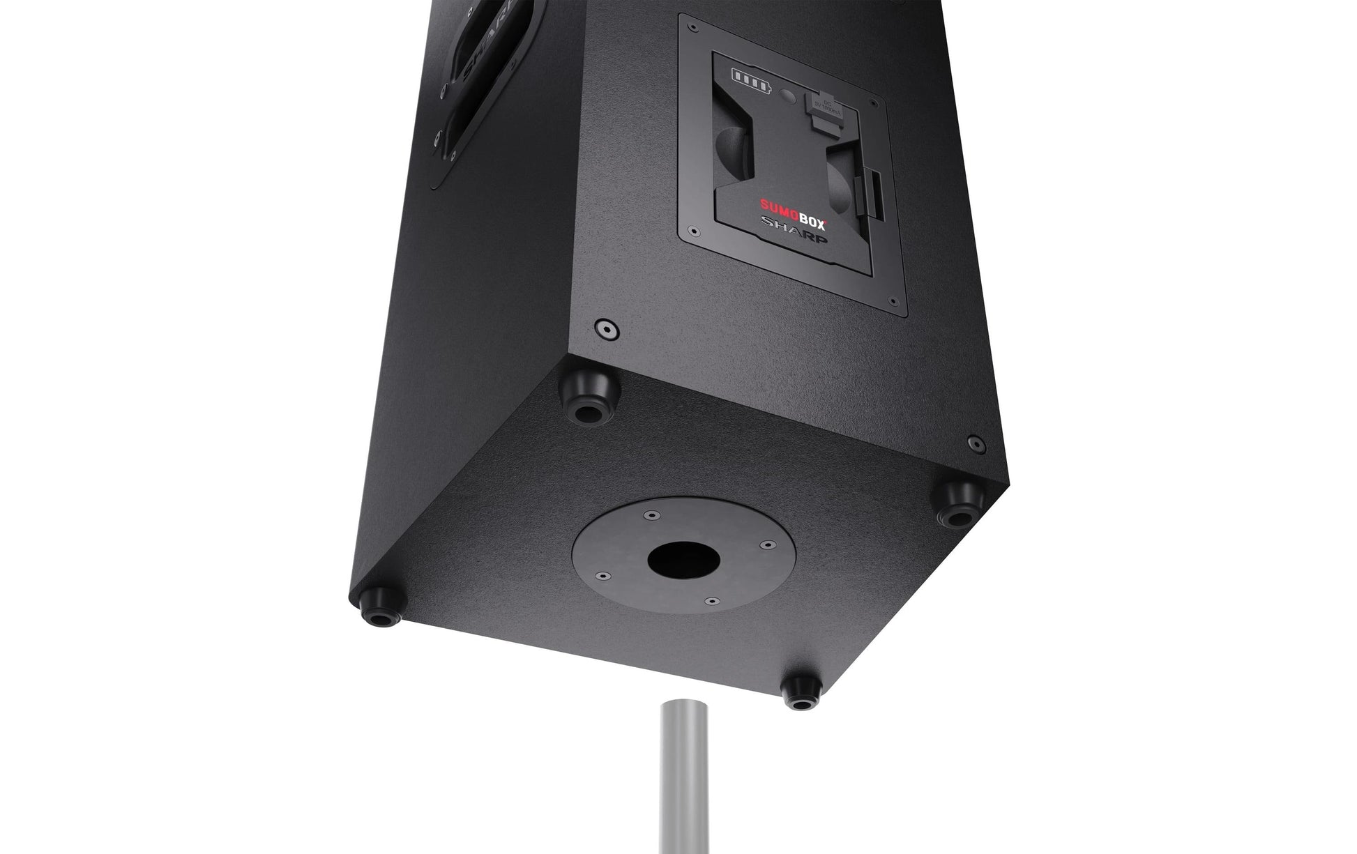 Sharp CP-LS100 – Party-Lautsprecher – 120 W, 10 h Akku, LED, Bluetooth 5.0, spritzwassergeschützt, Schwarz