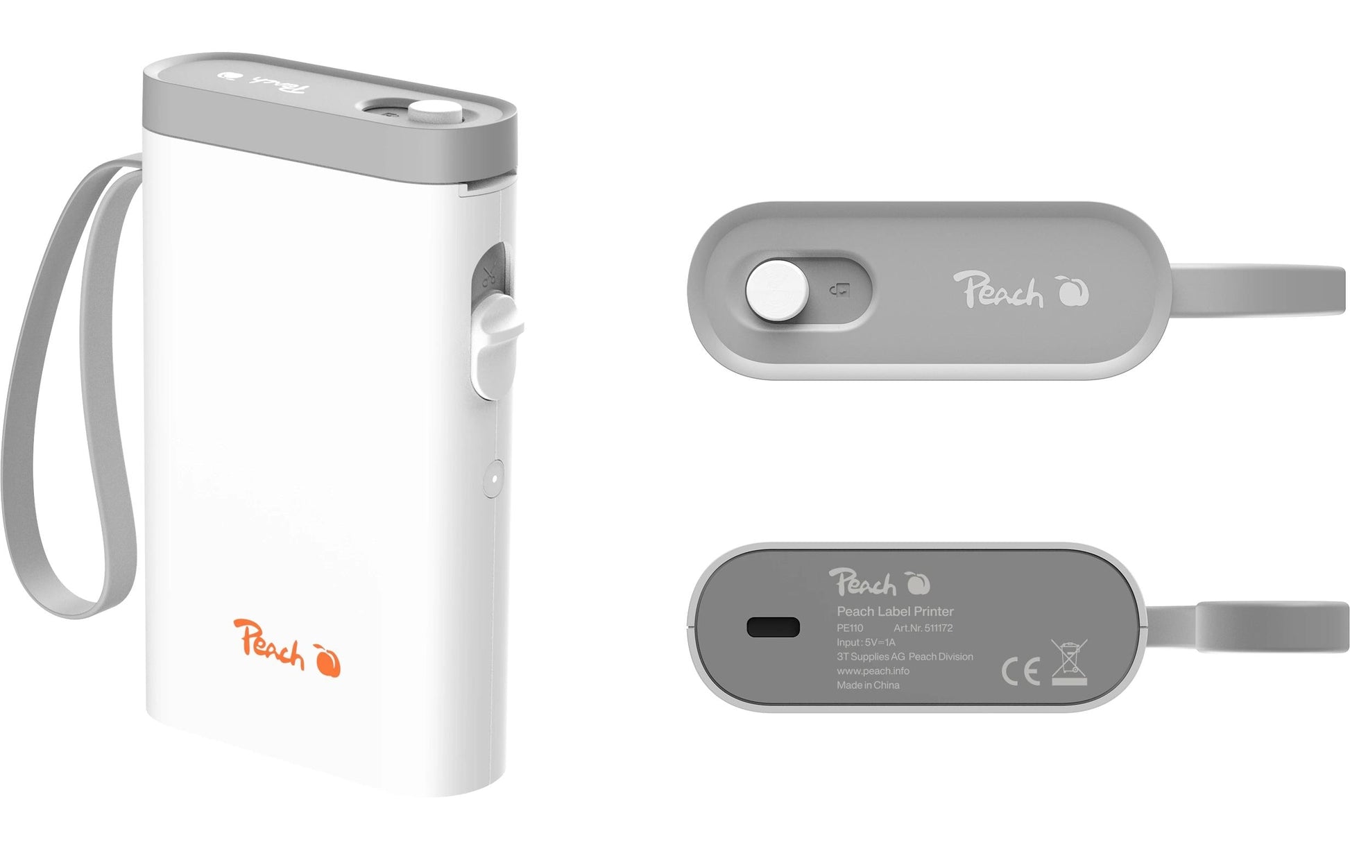 Peach PE110 – Beschriftungsgerät, Etiketten bis 14 mm, 203×203 dpi, 60 mm/s, USB/Bluetooth, Autoabschneider
