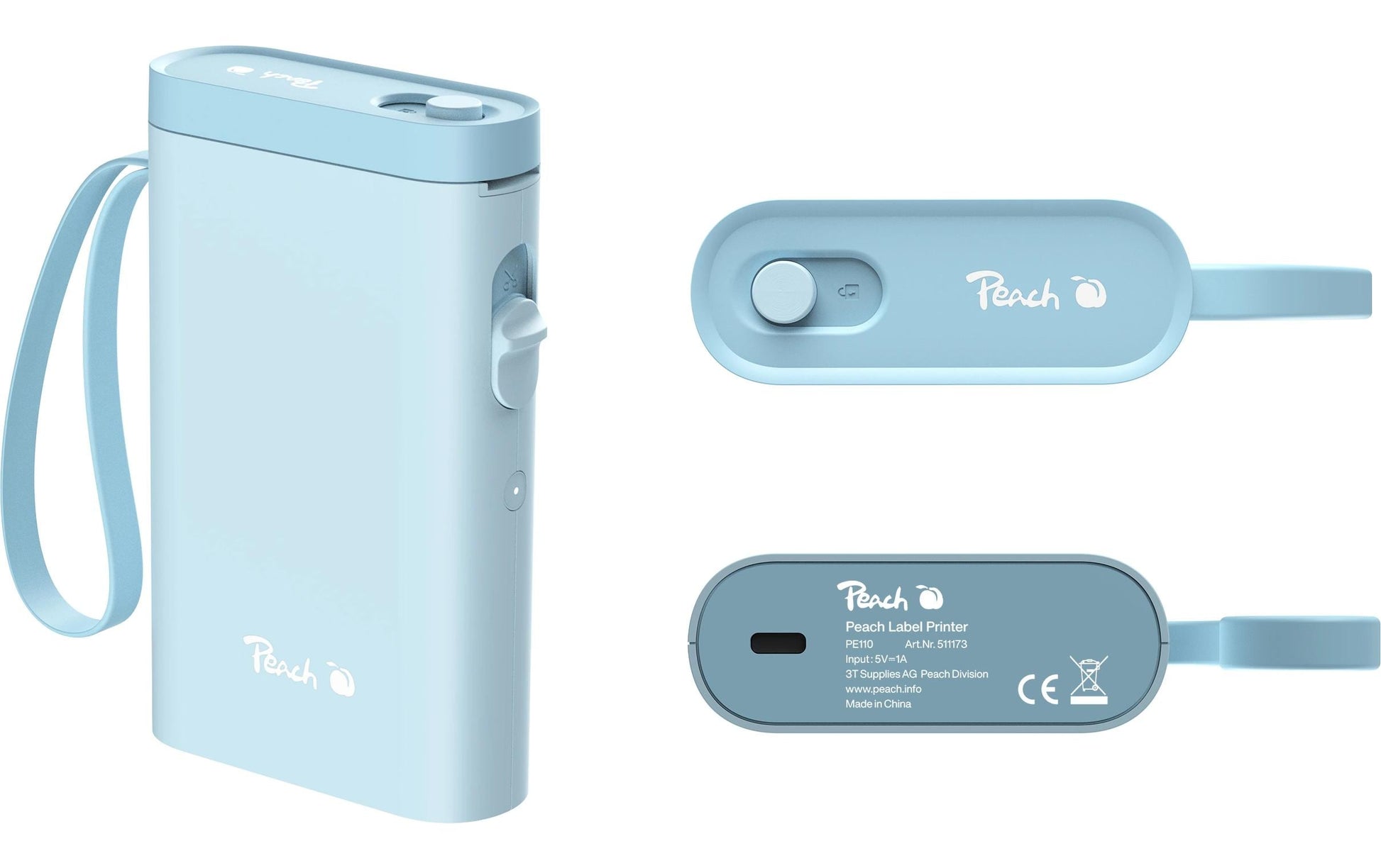 Peach LabelPrinter PE110 Blau – 60 mm/s, USB-C