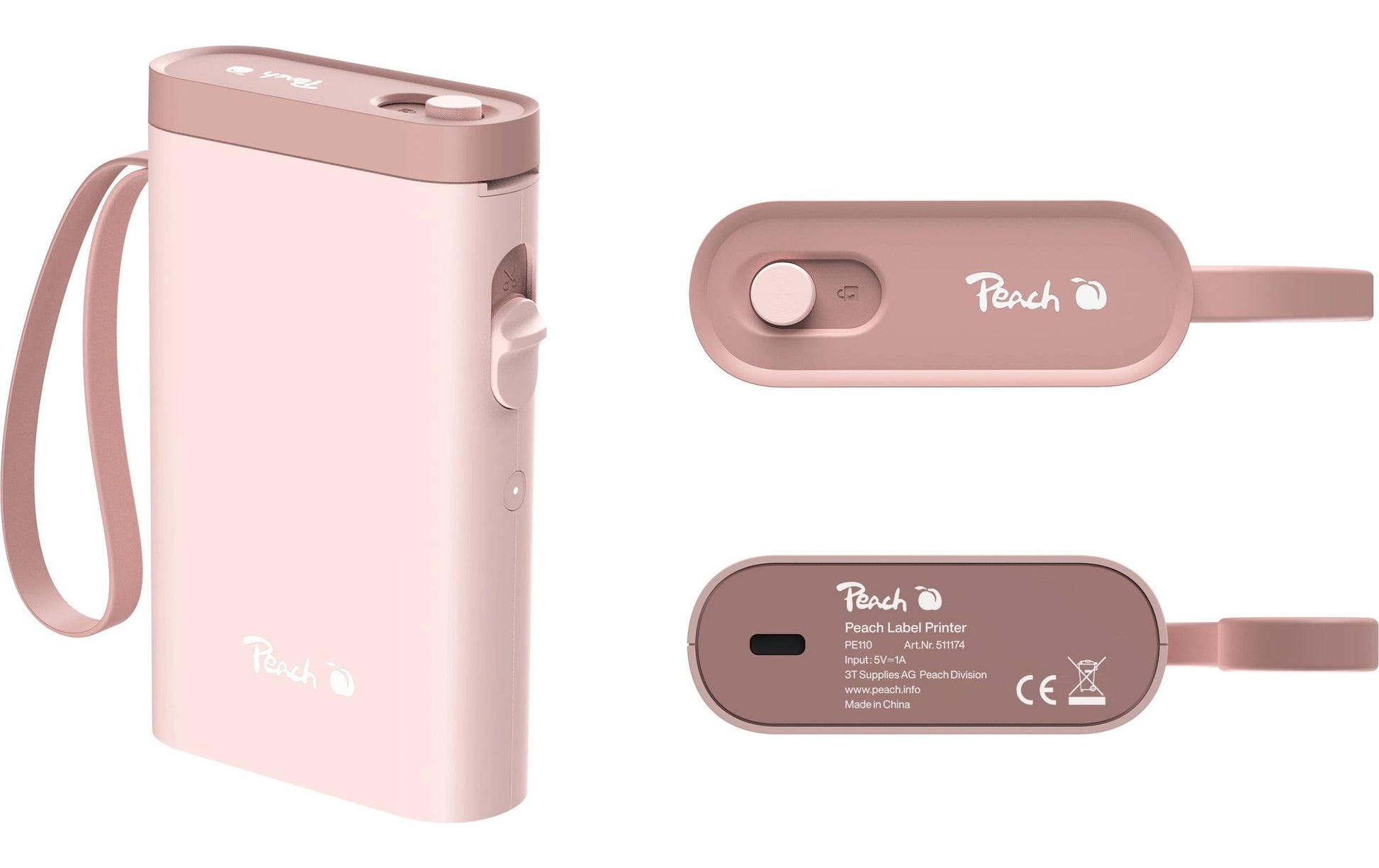 Peach LabelPrinter PE110 – USB, 1200 mAh Akku